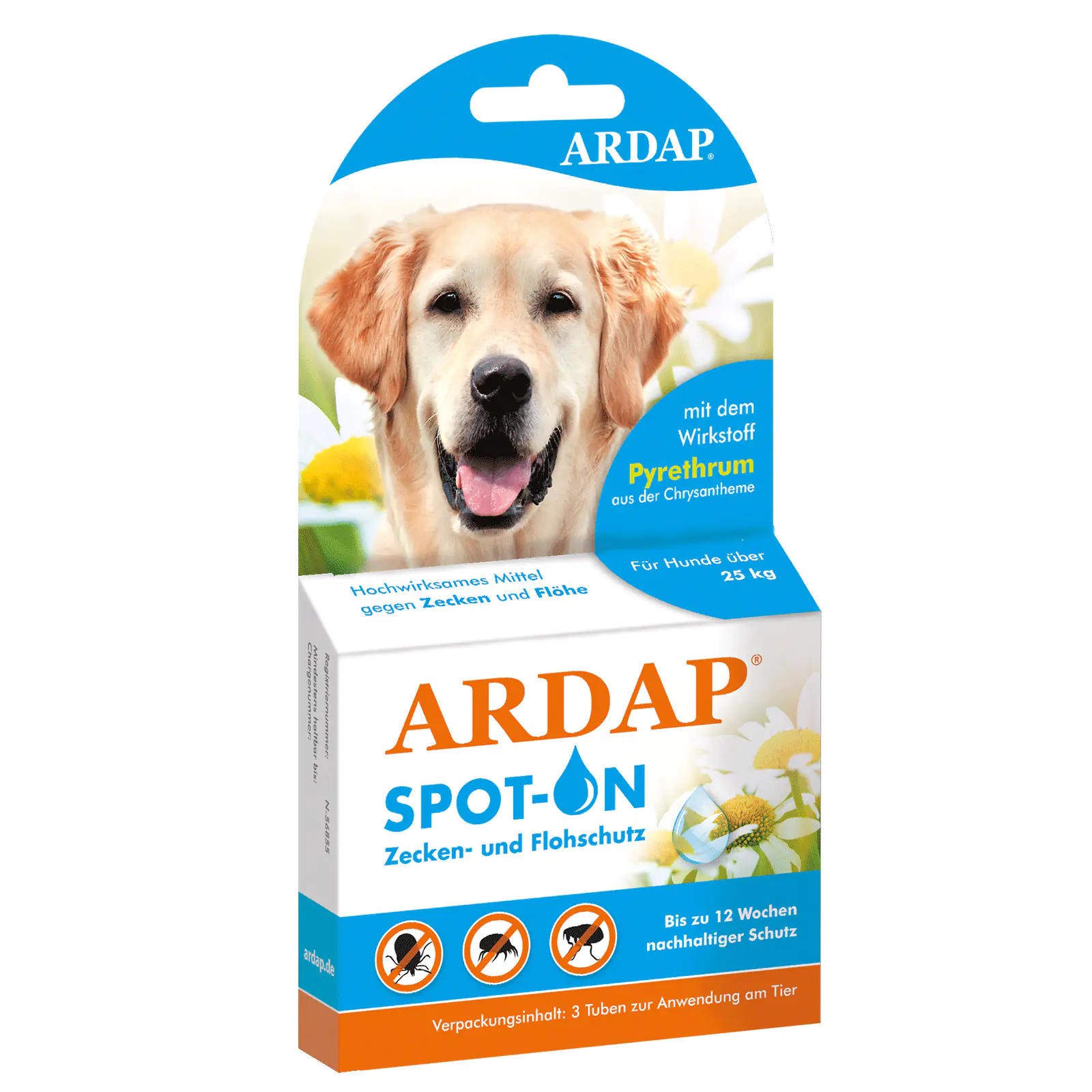 ARDAP Spot On Floh- und Zeckenschutztropfen für Hunde über 25 kg 3 x 4 ml ARDAP Spot On Floh- und Zeckenschutztropfen für Hunde über 25 kg 3 x 4 ml