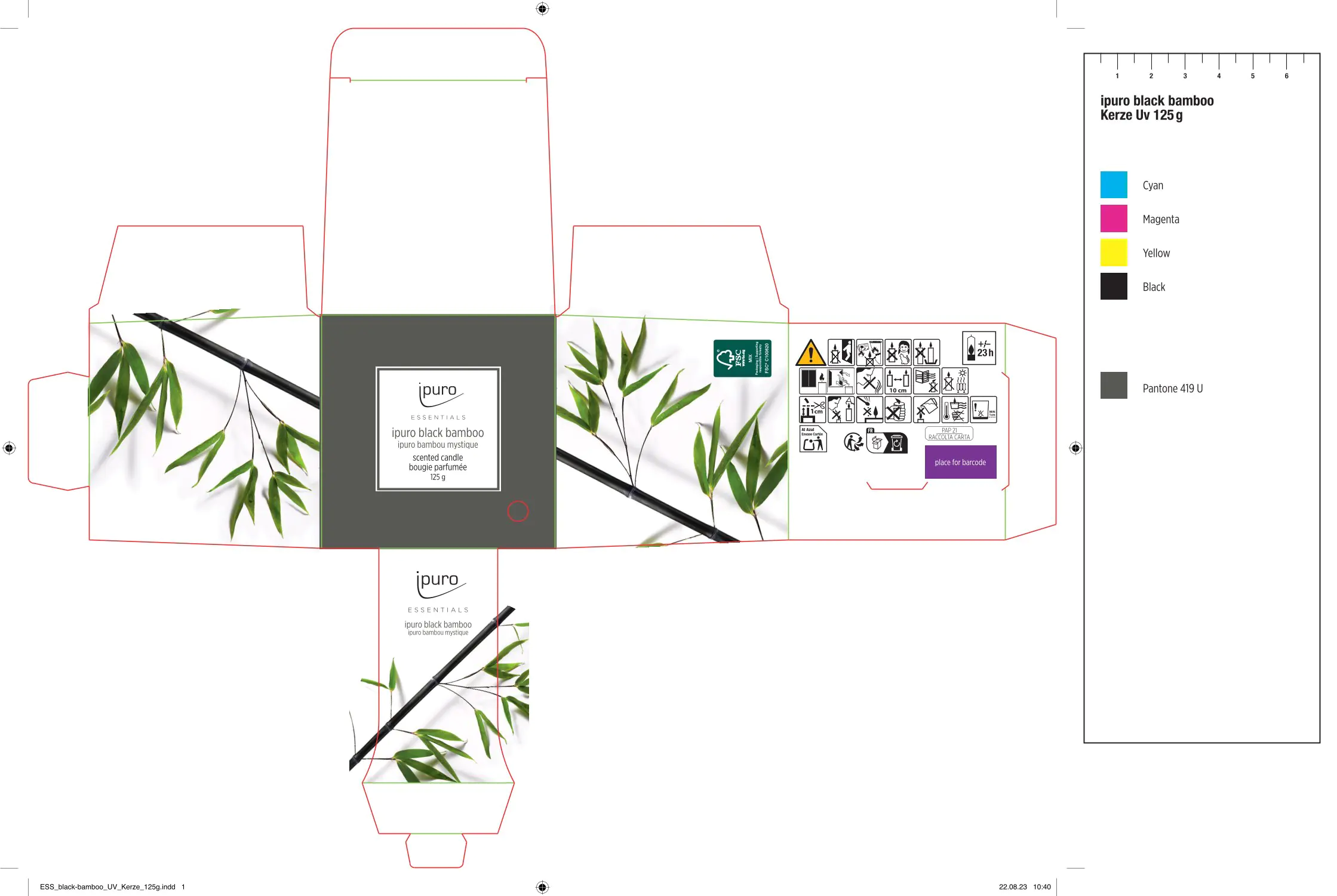 ipuro ESSENTIALS Duftkerze Black Bamboo 125 g ipuro ESSENTIALS Duftkerze Black Bamboo 125 g