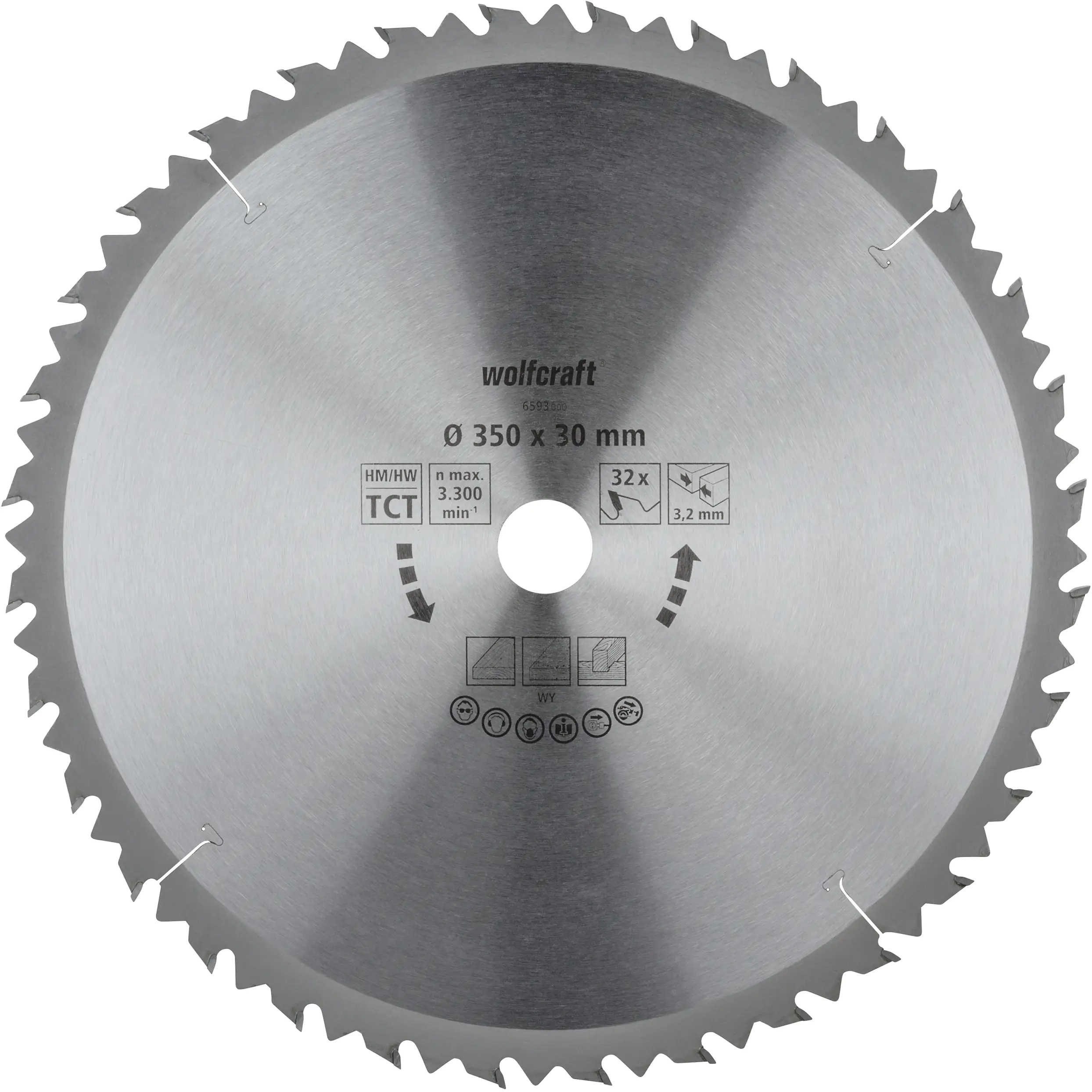 Wolfcraft Kreissägeblatt 350 mm 32 Zähne Hartmetall