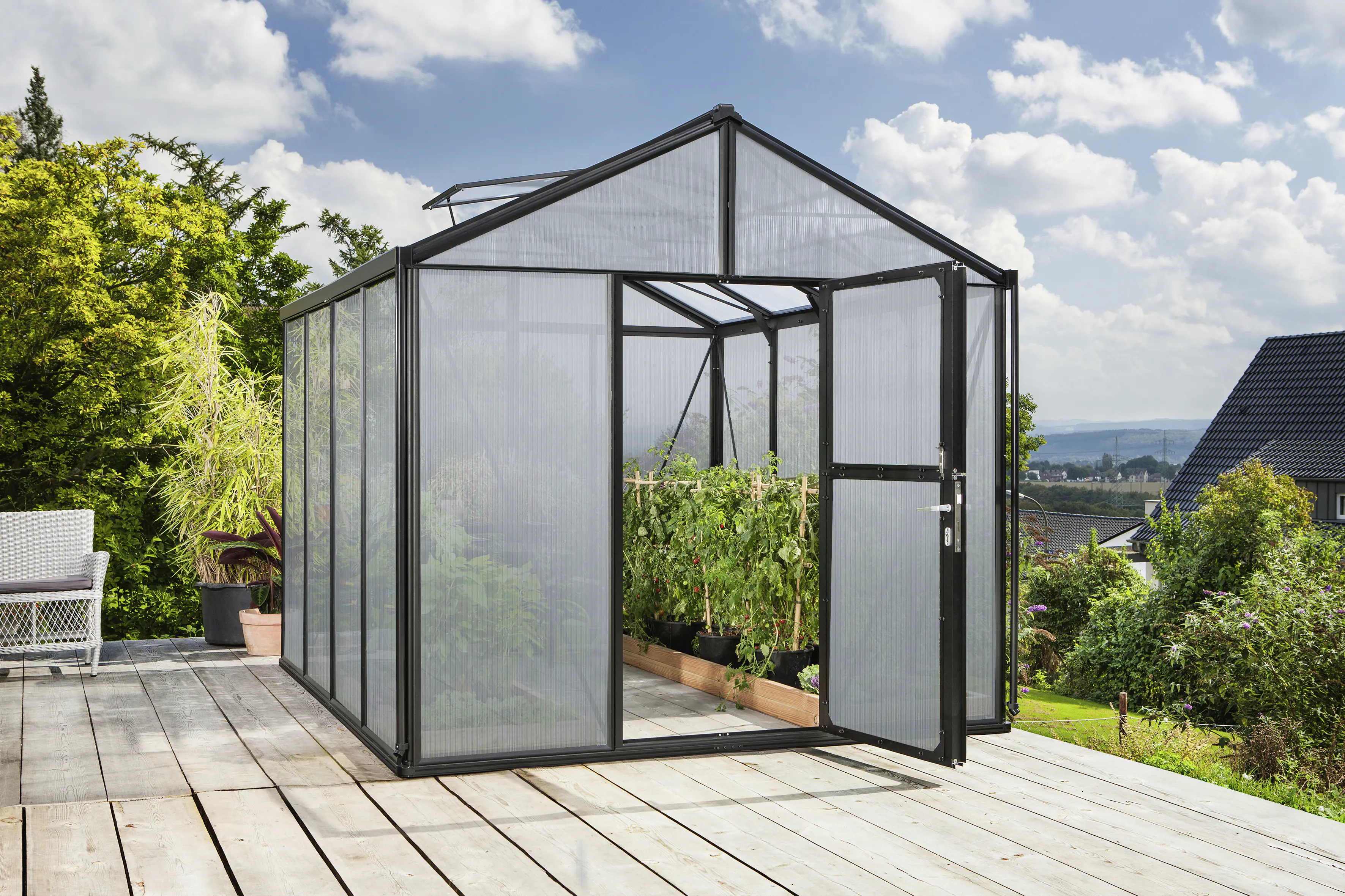 Vitavia Gewächshaus-Set Zeus 8100 HKP 10 mm schwarz 266 x 324 cm 