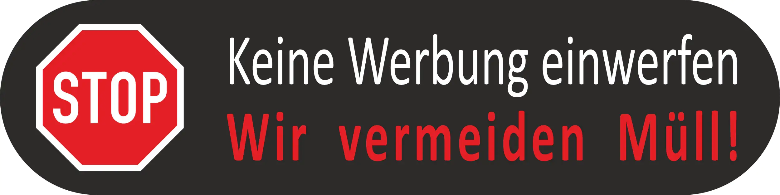 Hermann Schütz Aufkleber Stop - Keine Werbung einwerfen schwarz 45x20mm