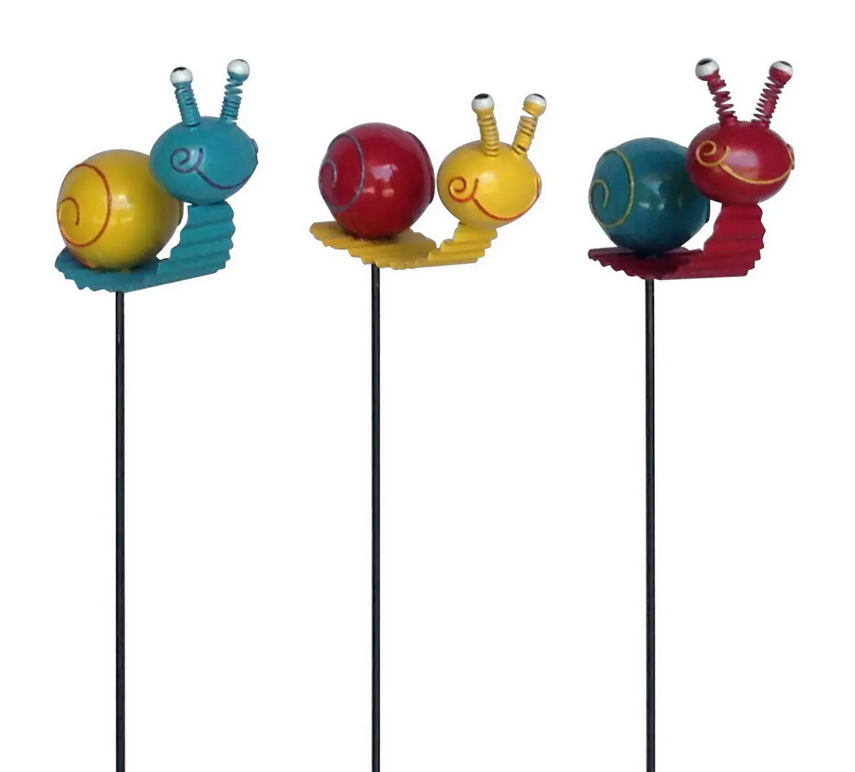 4333692877442 TrendLine Gartenstecker Schnecke Metall 70 x 9 cm bunt