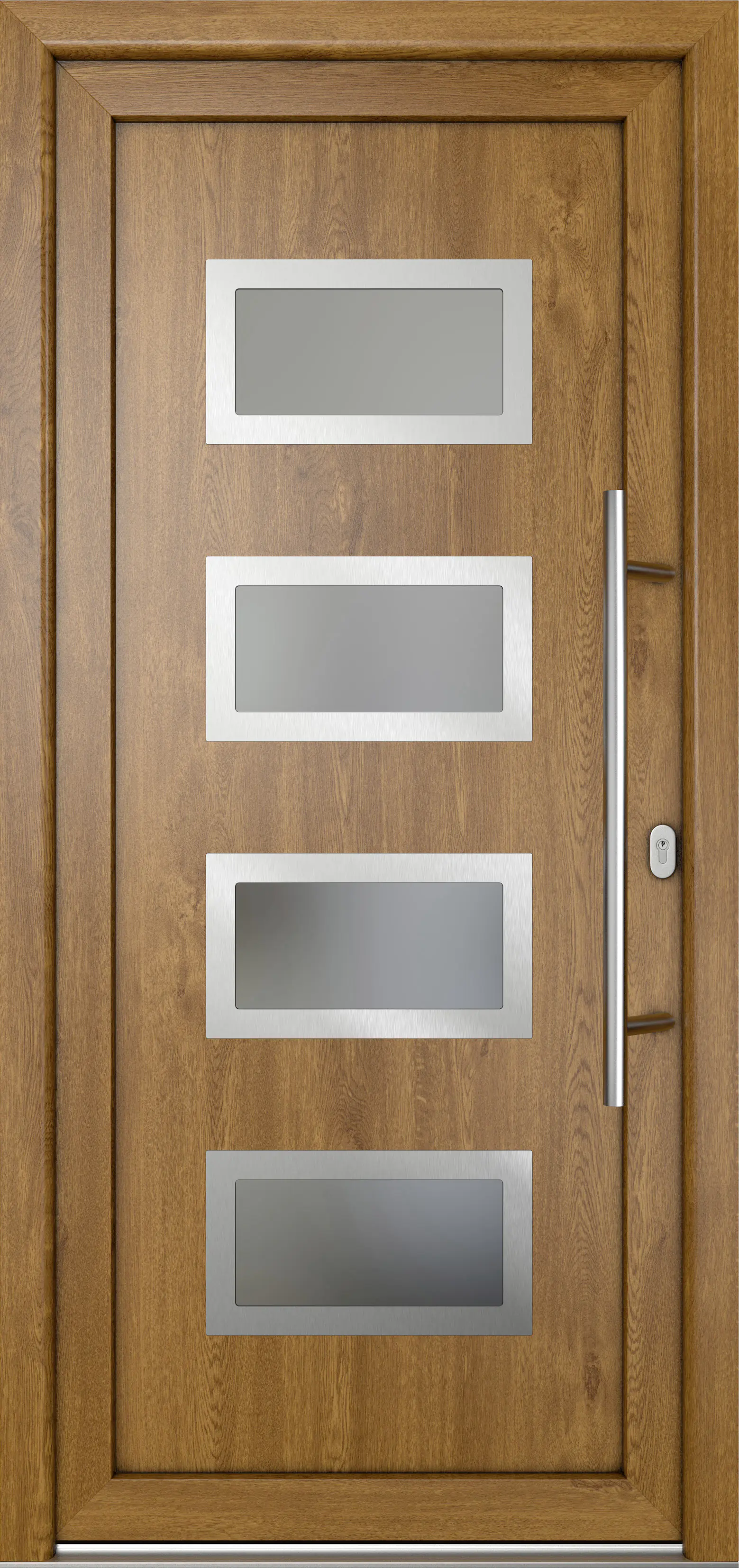 Meeth Haustür Signum Pro PVC Modell 92 98 x 200 cm DIN Rechts weiß/golden oak