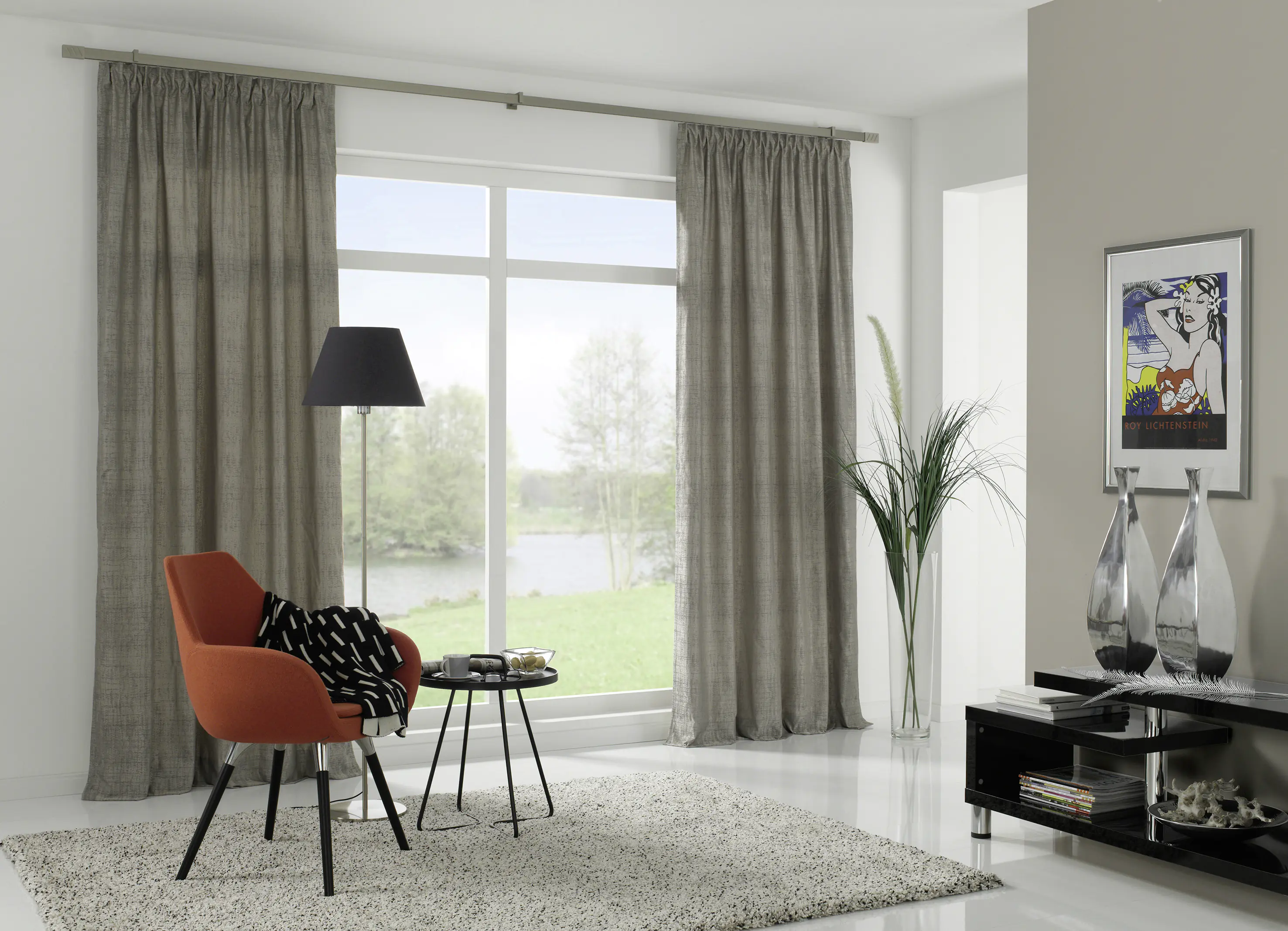 Gardinia Wandträger Luxor Stahl-gebürstet