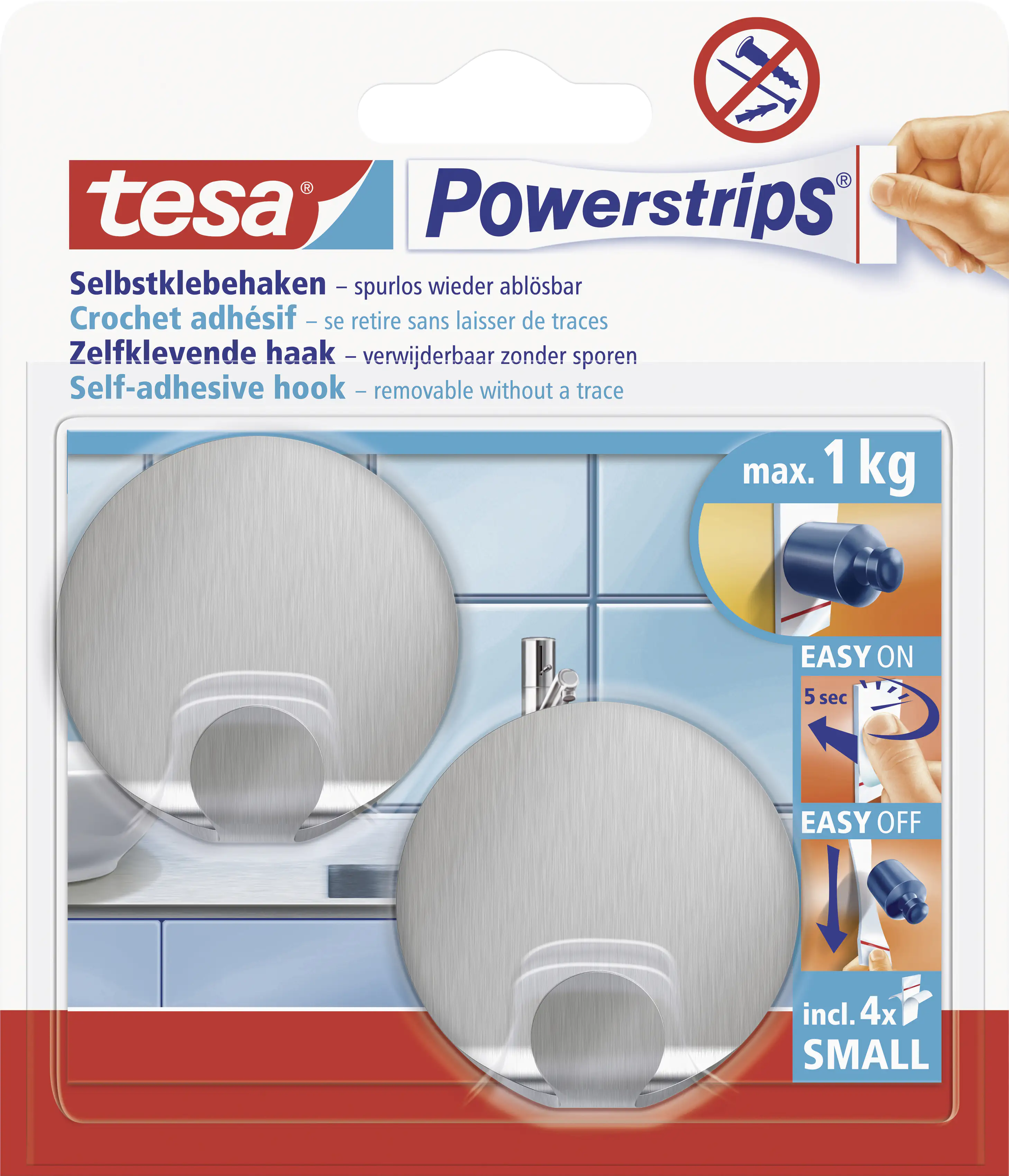 tesa Powerstrips Haken Small rund, weiß tesa Powerstrips Haken Small rund, weiß