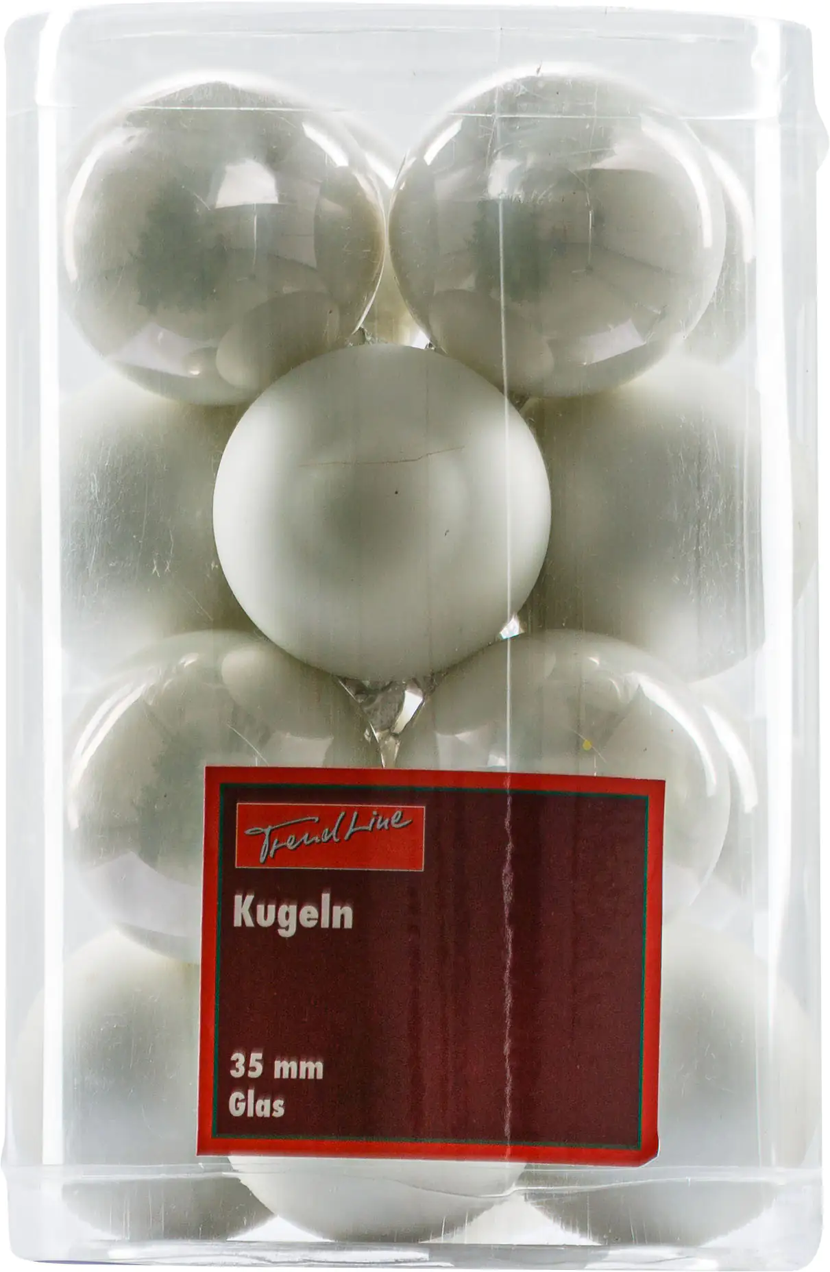 2076601538929_01 TrendLine Weihnachtskugeln aus Glas Ø 3,5 cm weiß 16 Stück