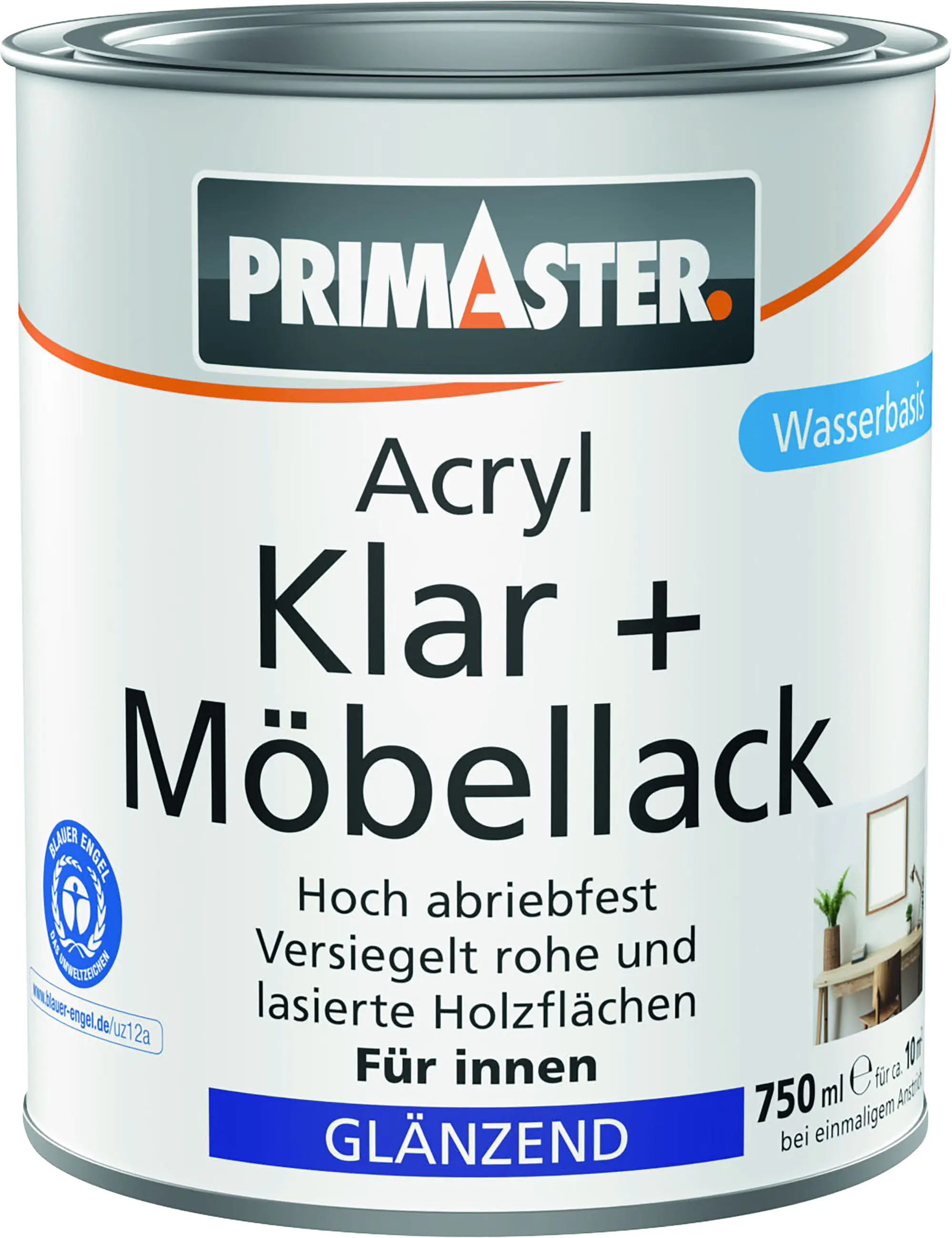Primaster Acryl Klar + Möbellack 750 ml farblos glänzend