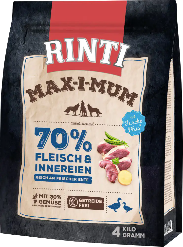 Rinti Max-i-Mum Hundetrockenfutter Adult 4 kg Ente