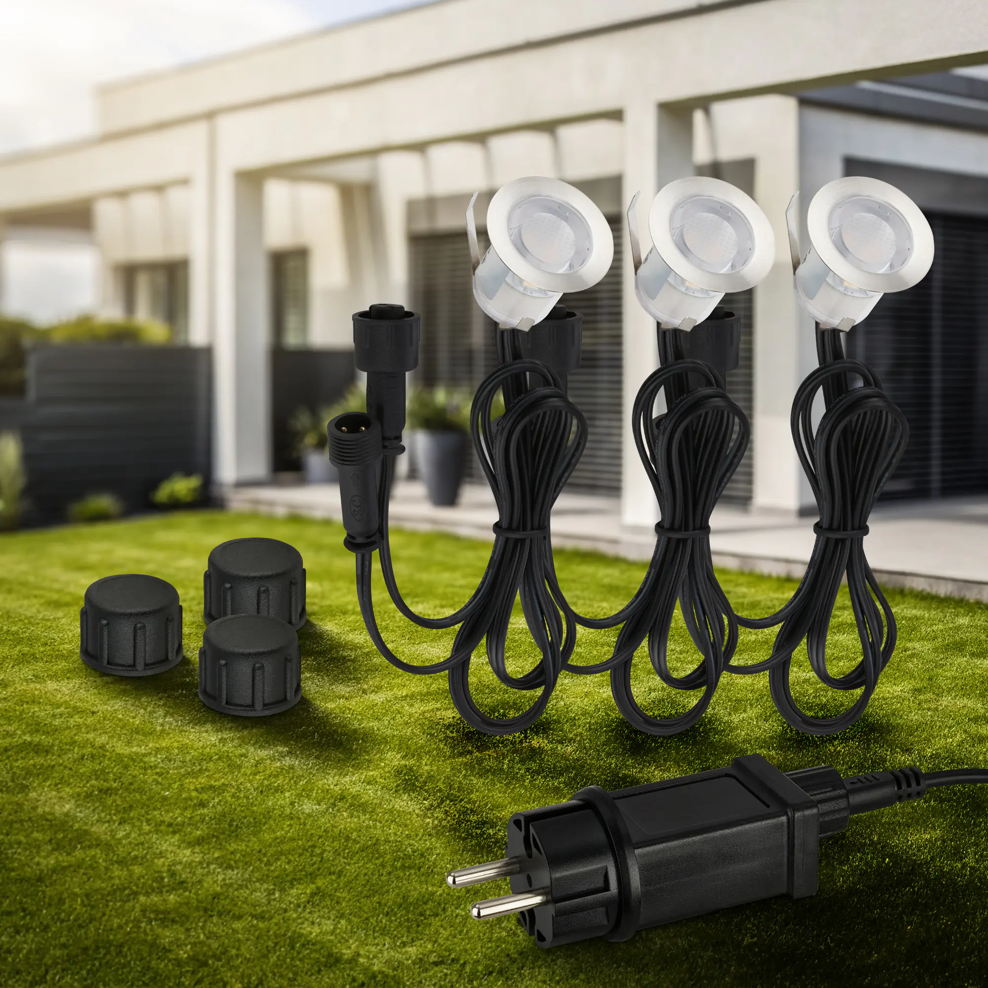 Briloner LED Außen-Bodenstrahler Kebony Connect to Shine 3er Starterset 0,6W warmweiß Briloner LED Außen-Bodenstrahler Kebony Connect to Shine 3er Starterset 0,6W warmweiß