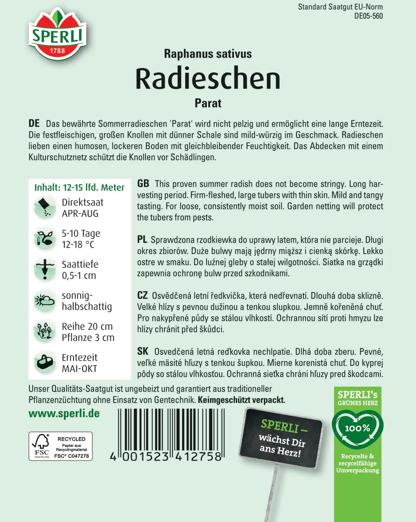 Sperli Radieschen Parat