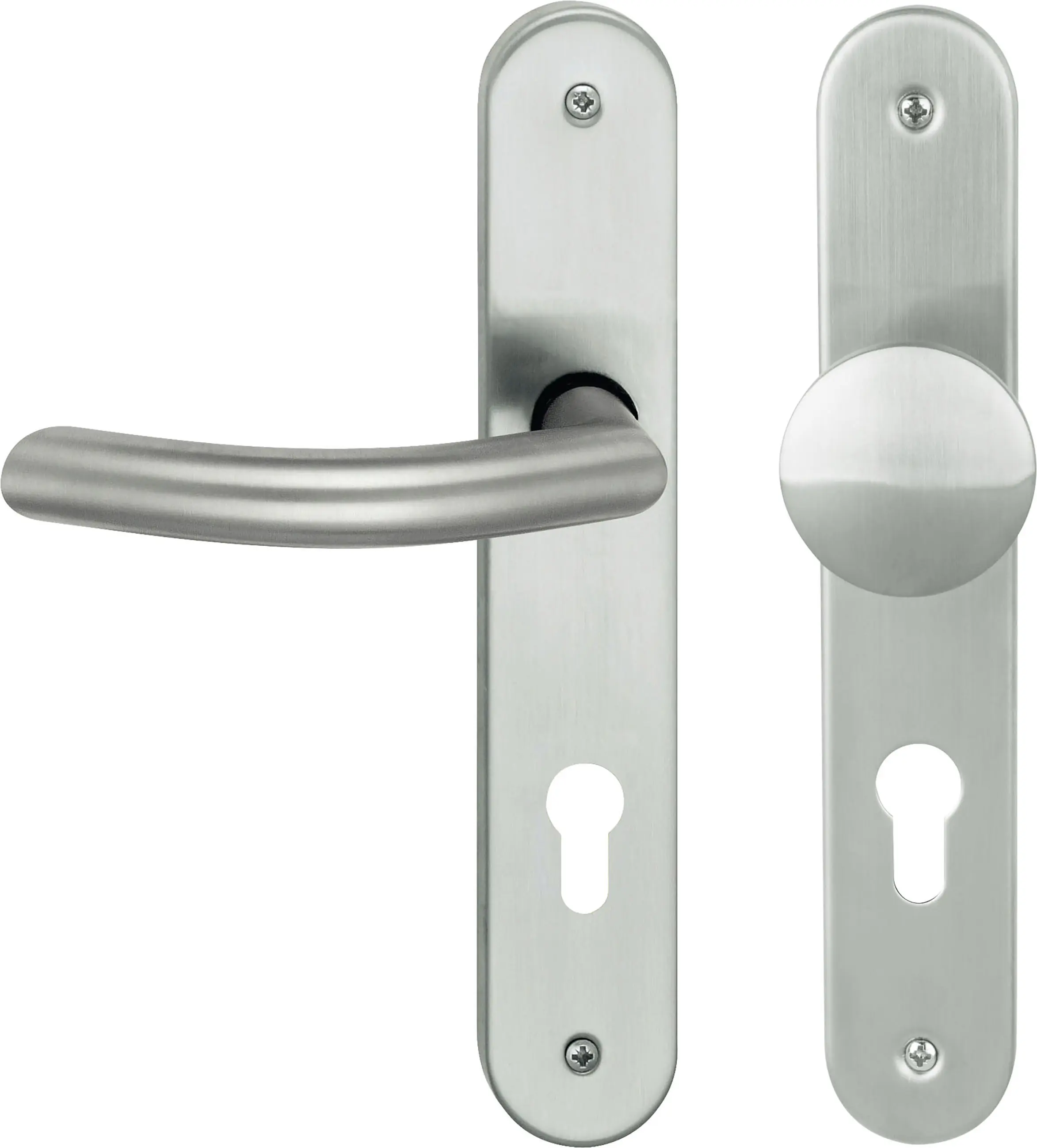 Südmetall Türgriff-Garnitur Langschild Jillian PZ Edelstahl satiniert Drücker links silber 235 x 40 mm