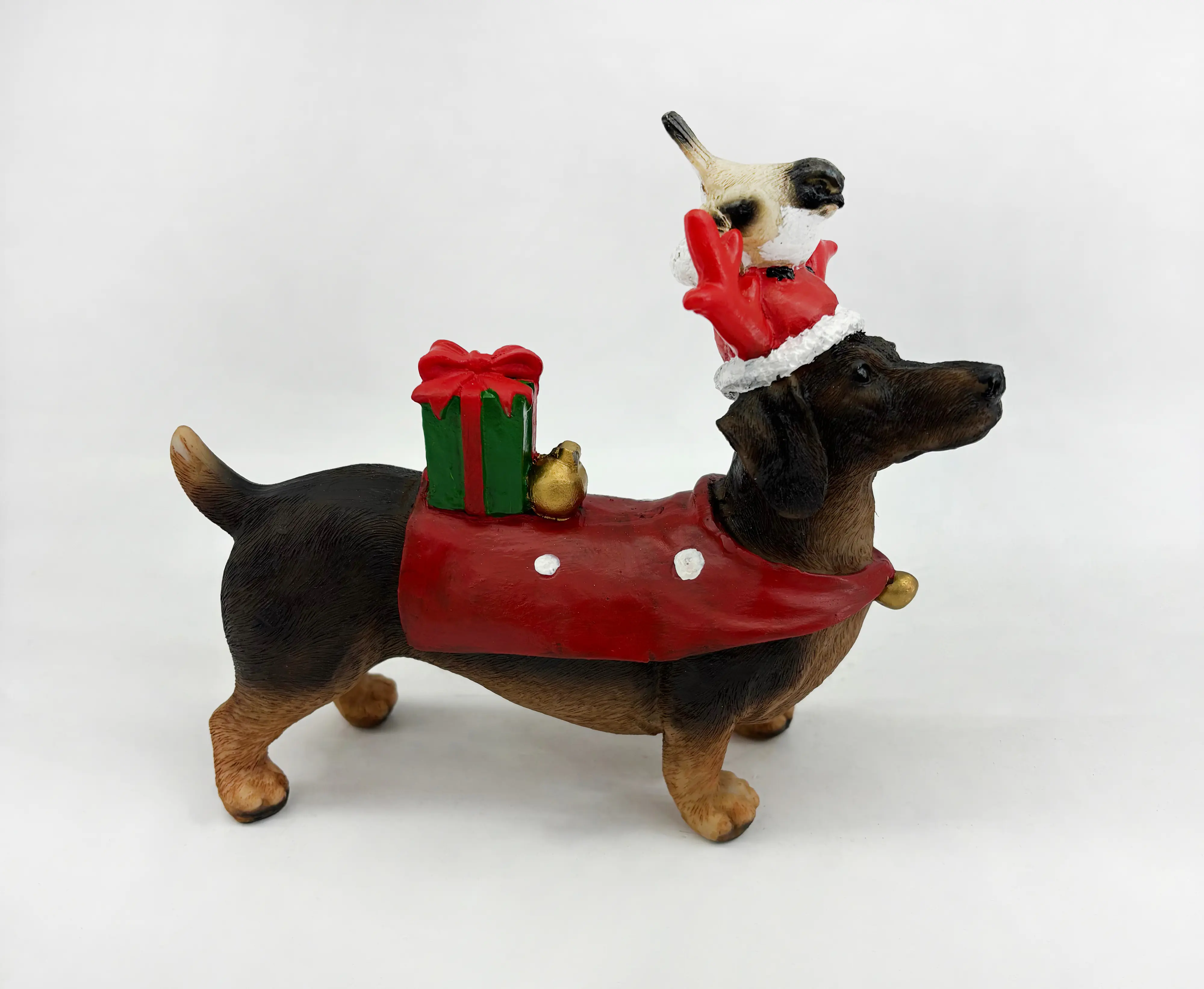 Dekofigur Dackel Polyresin 17 cm bunt