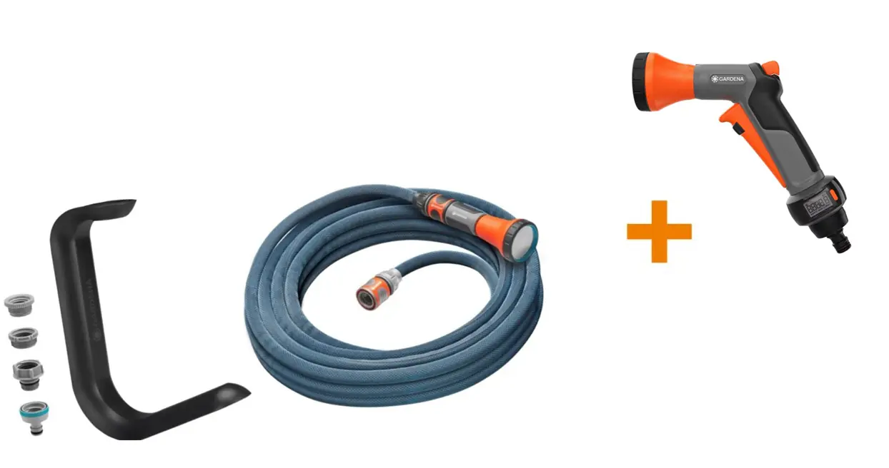 Gardena Textilschlauch Liano Xtreme mit TapFix 13 mm (1/2") 10 m inkl. Bewässerungsbrause AquaCount