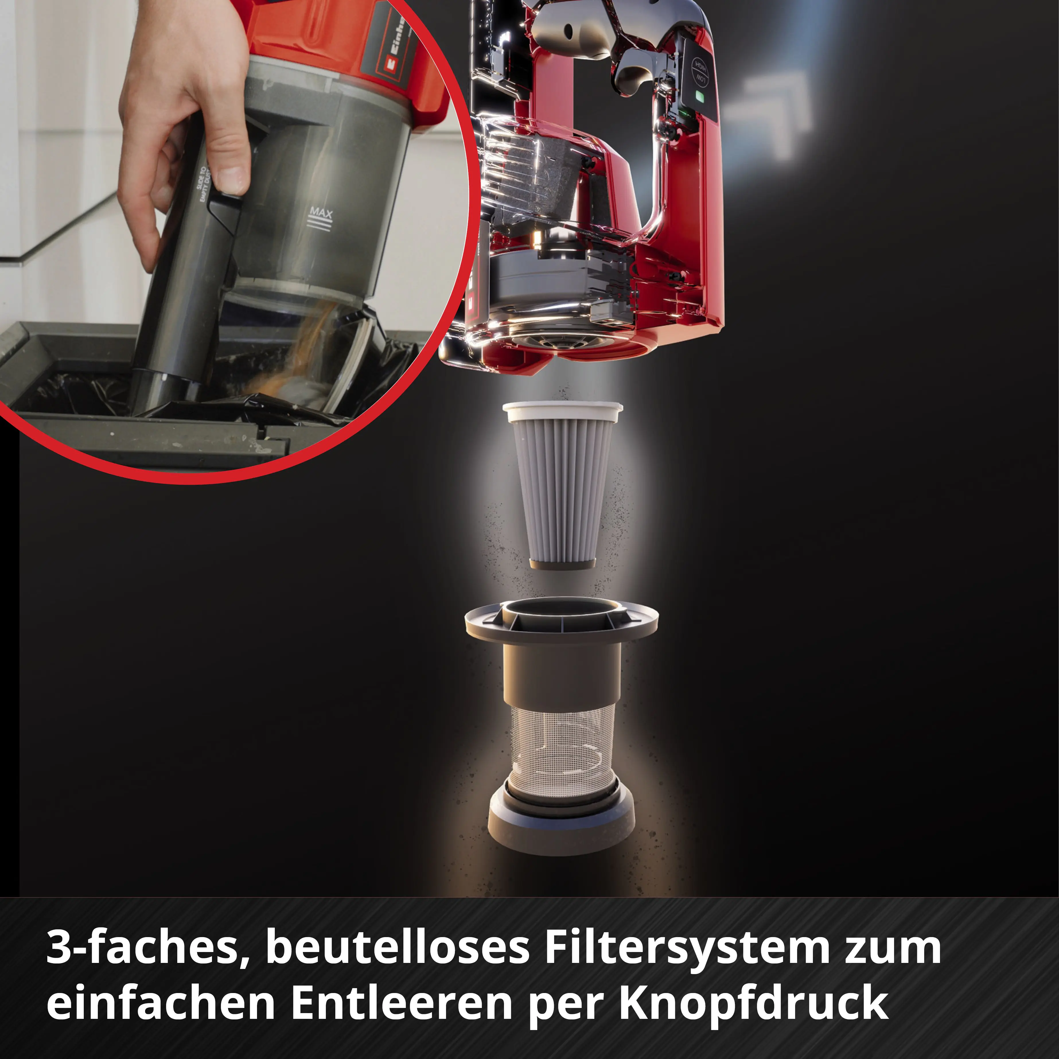 Einhell Akku-Stielstaubsauger TE-SV 18 Li Solo 18 V