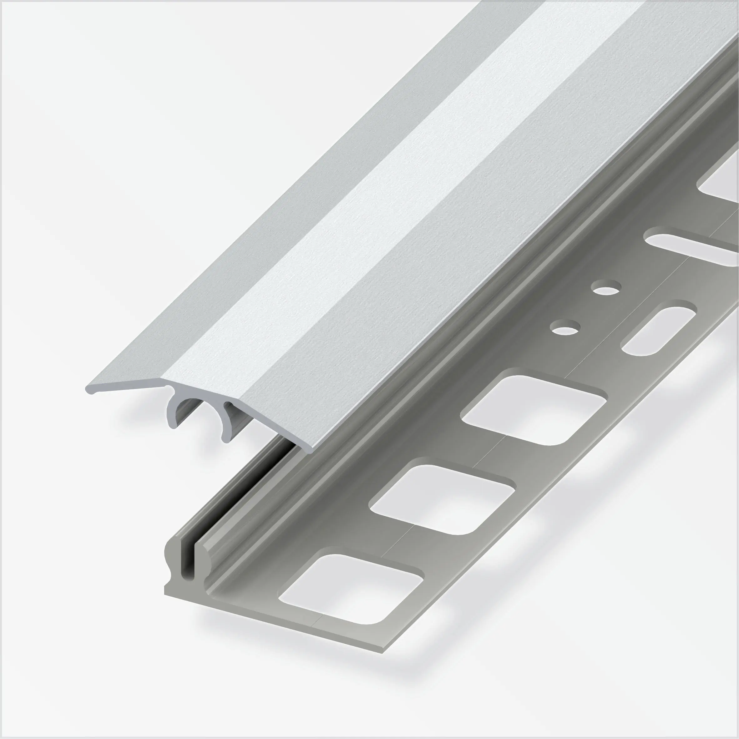 alfer Übergangs-Profil 2 m, 25 x 7 mm Alu eloxiert gebürstet edelstahl