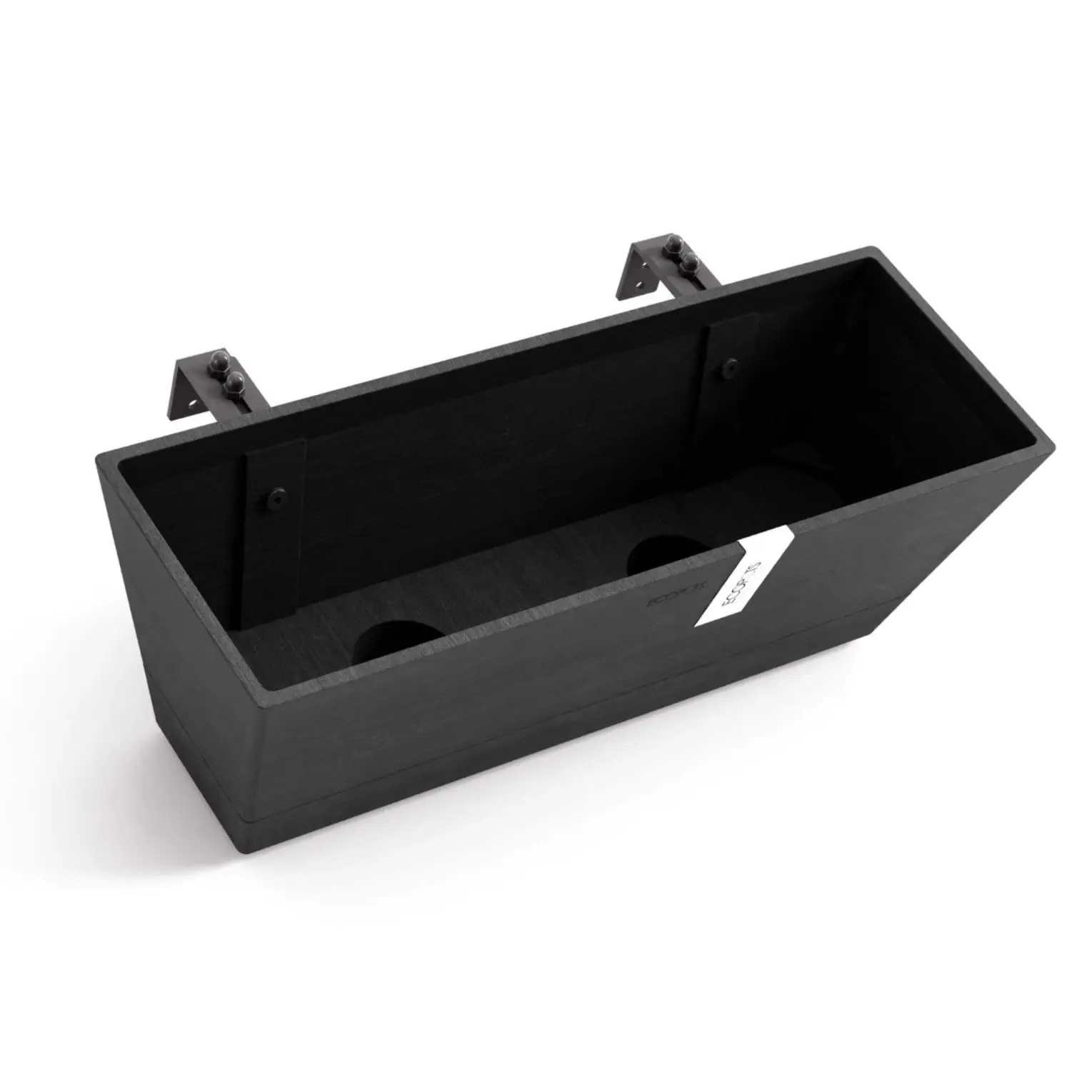 Ecopots Bewässerungsblumenkasten Bruges Balcony 48 cm dunkelgrau zum Aufhängen