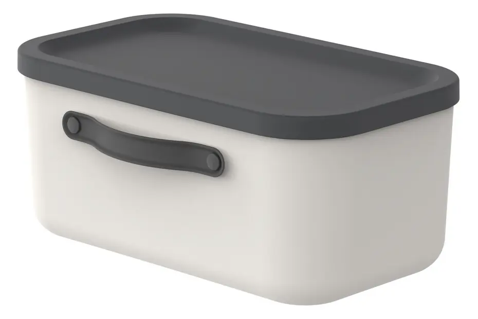 Rotho Aufbewahrungsbox Mythen mit Deckel 39,5 x 26,5 cm 12 L beige-schwarz