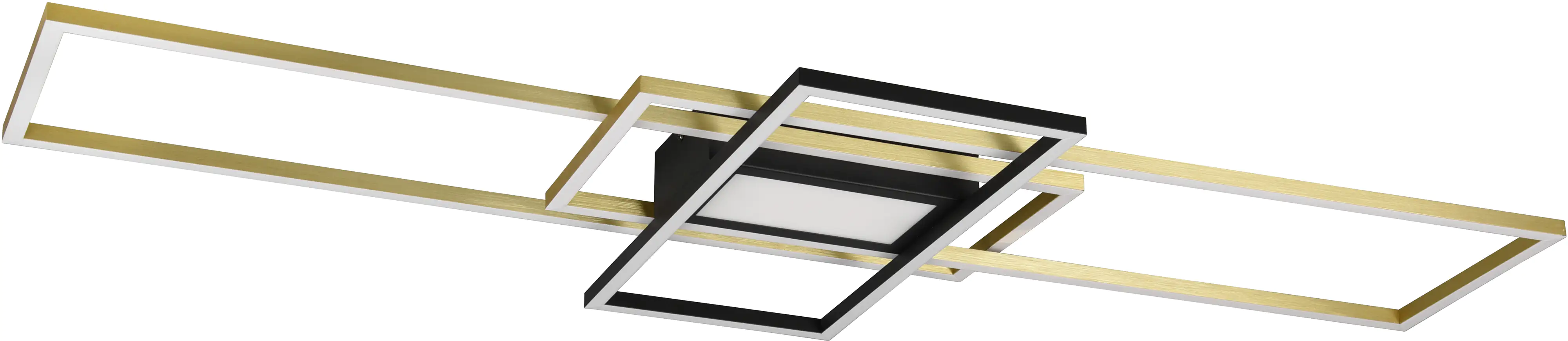 Trio Leuchten LED Deckenleuchte Irvine schwarz-messing 105 x 42 cm dimmbar