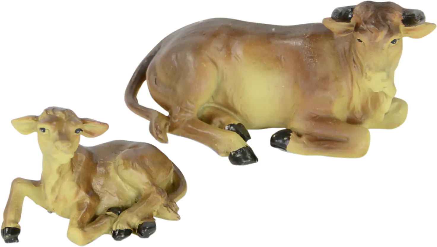 Riffelmacher Krippenzubehör Ochs mit Kalb 5-8 cm 2er Set