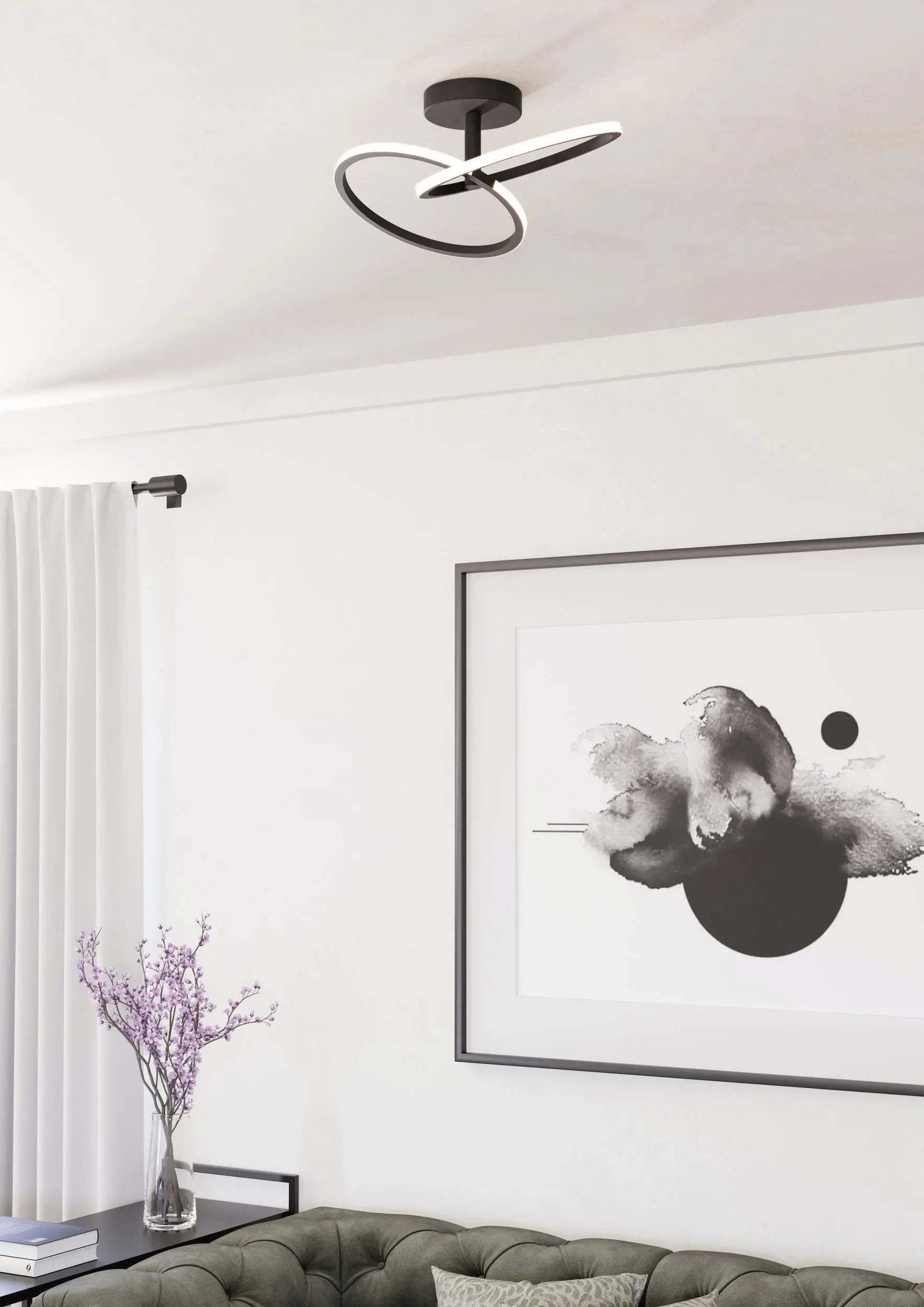 Eglo LED Deckenleuchte Congiunti schwarz 47 x 28 cm warmweiß-kaltweiß