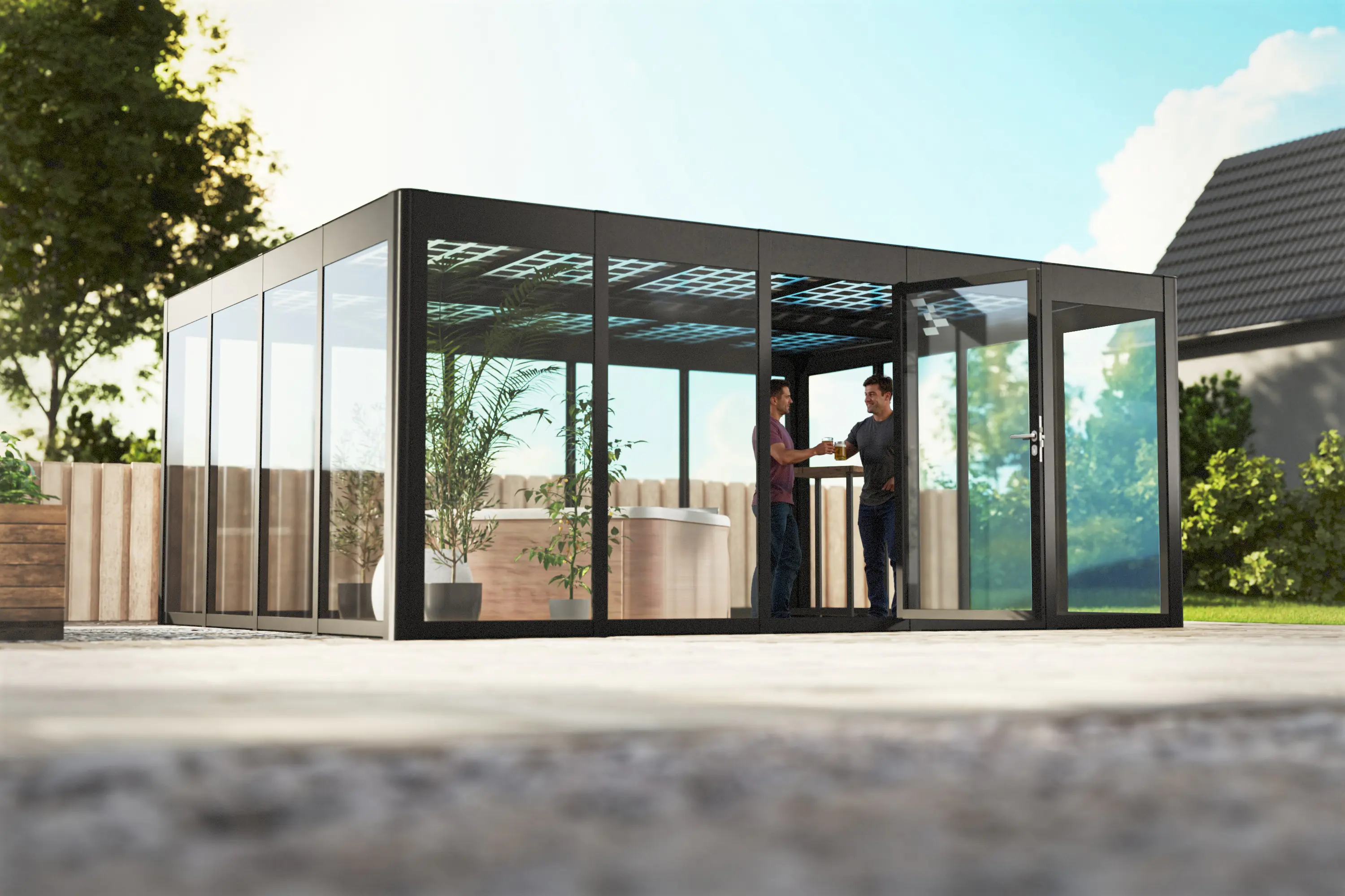 SunElements SunGarden Gartenhaus Energy 5.4 548 x 443 cm anthrazit-metallic SunElements SunGarden Gartenhaus Energy 5.4 548 x 443 cm anthrazit-metallic