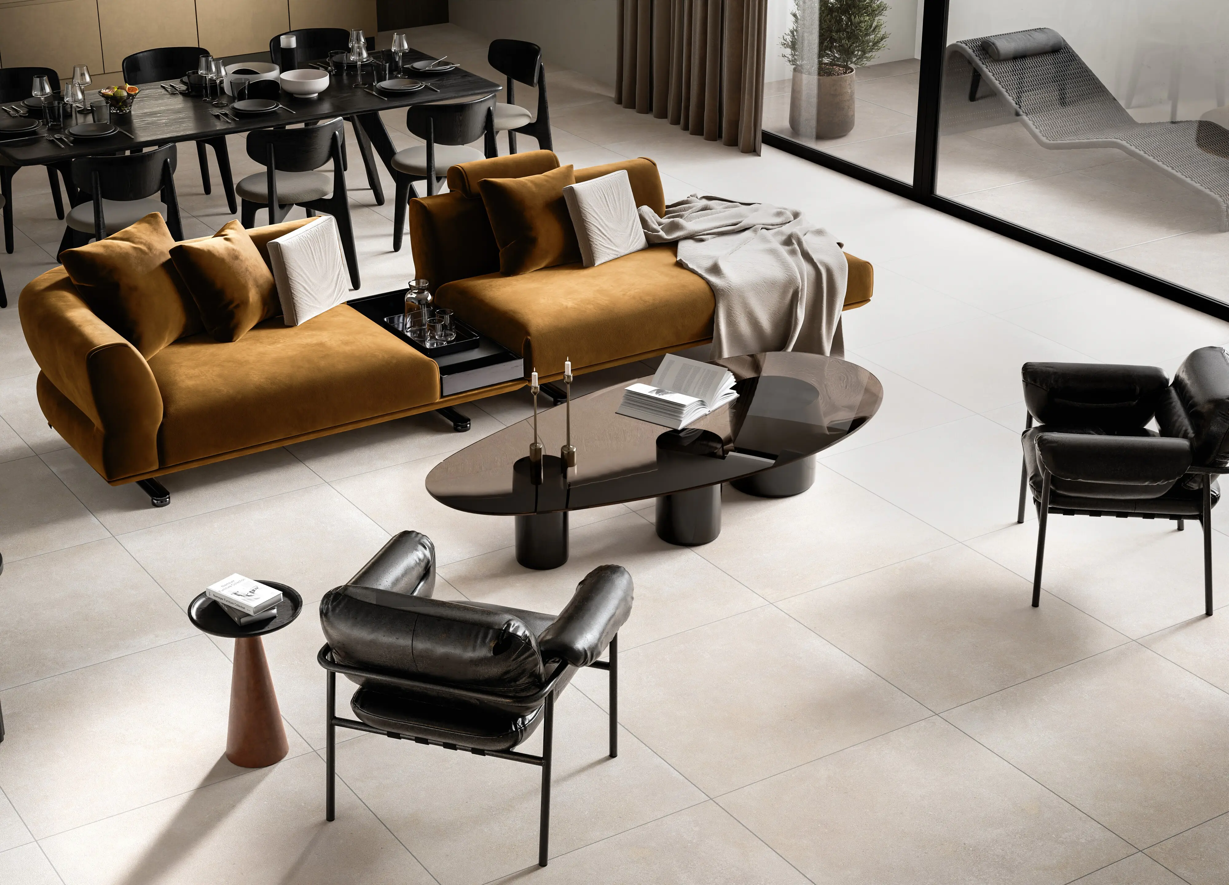 Bodenfliese Feinsteinzeug Modern Concrete 60 x 60 cm ivory