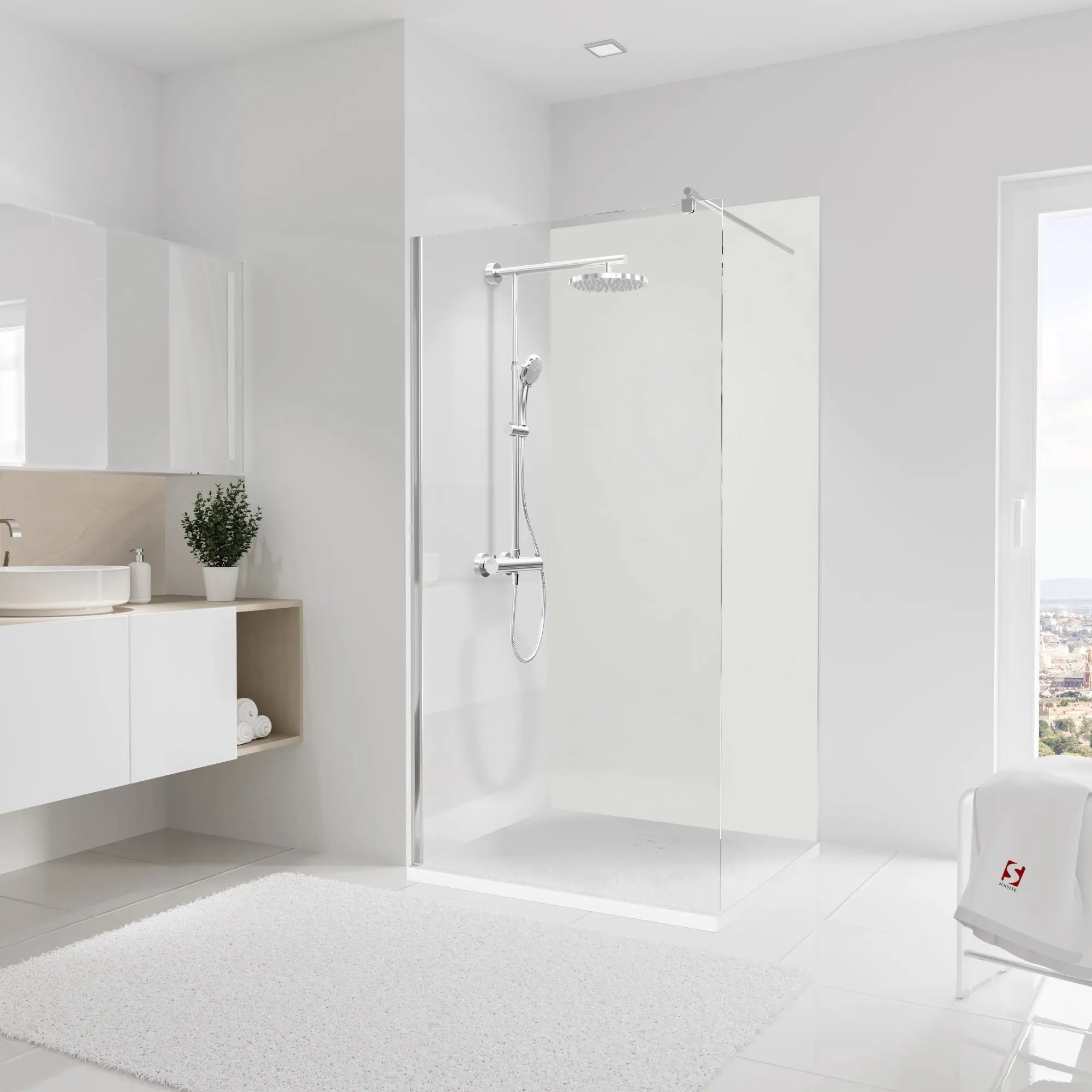 Schulte Duschrückwand DecoDesign Dekor 100 x 210 cm Stein weiß