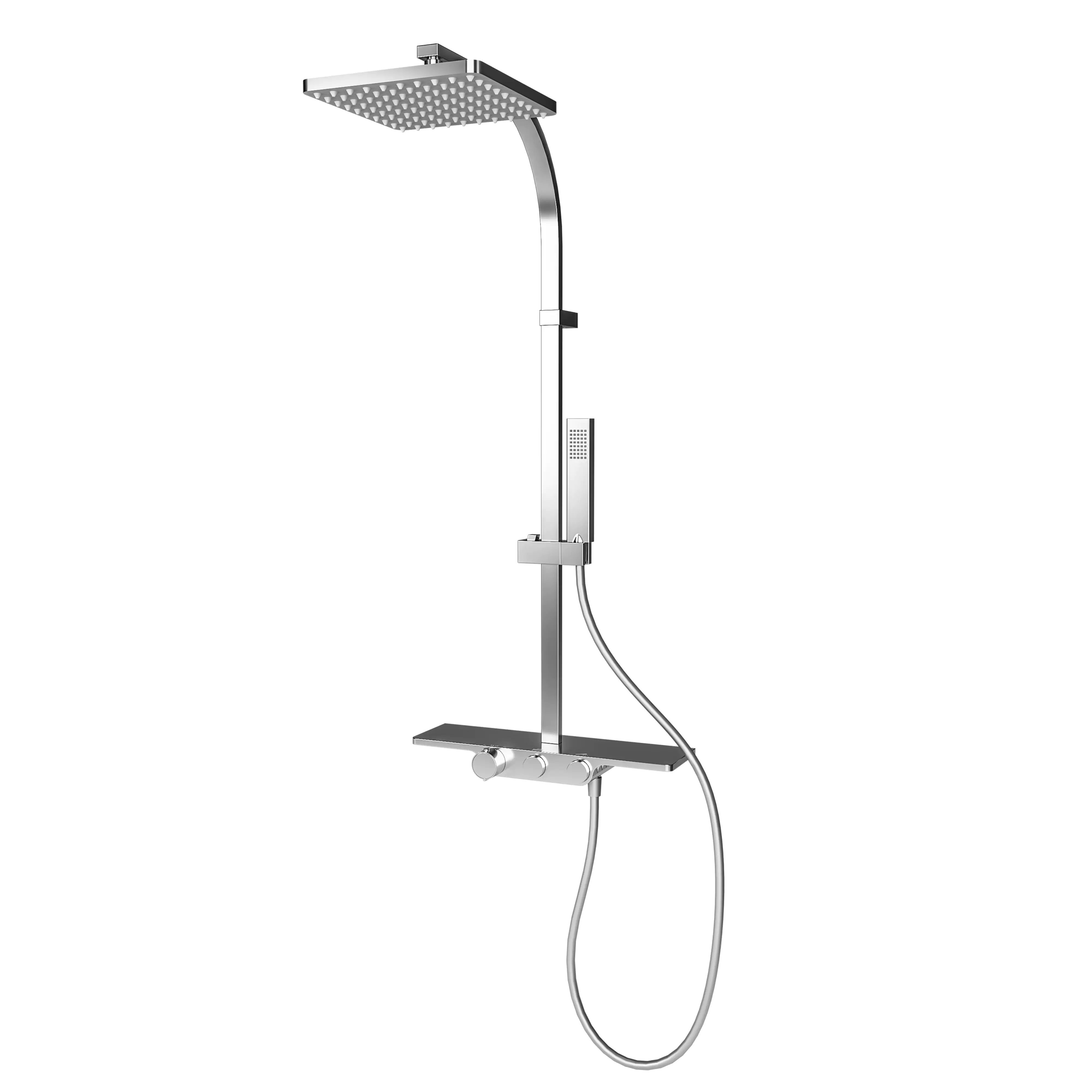 4060991058776 Schulte DuschMaster Rain II Square mit Thermostat+Ablage