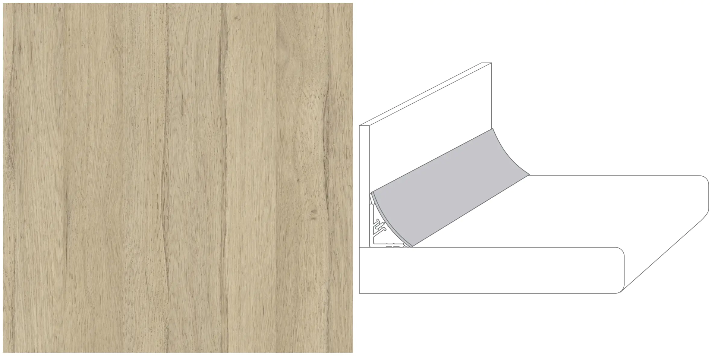 GetaElements Wandanschlußprofil Plus Ei370 Fjord Eiche 300x2x3 cm