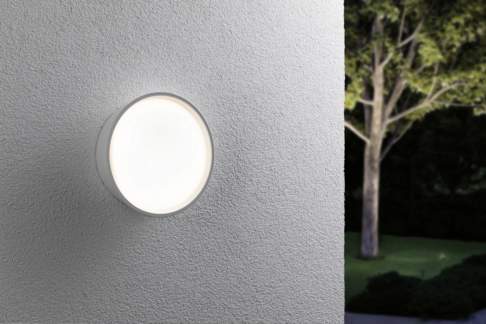 Paulmann LED Außenleuchte Platomo weiß Ø 18 cm warmweiß