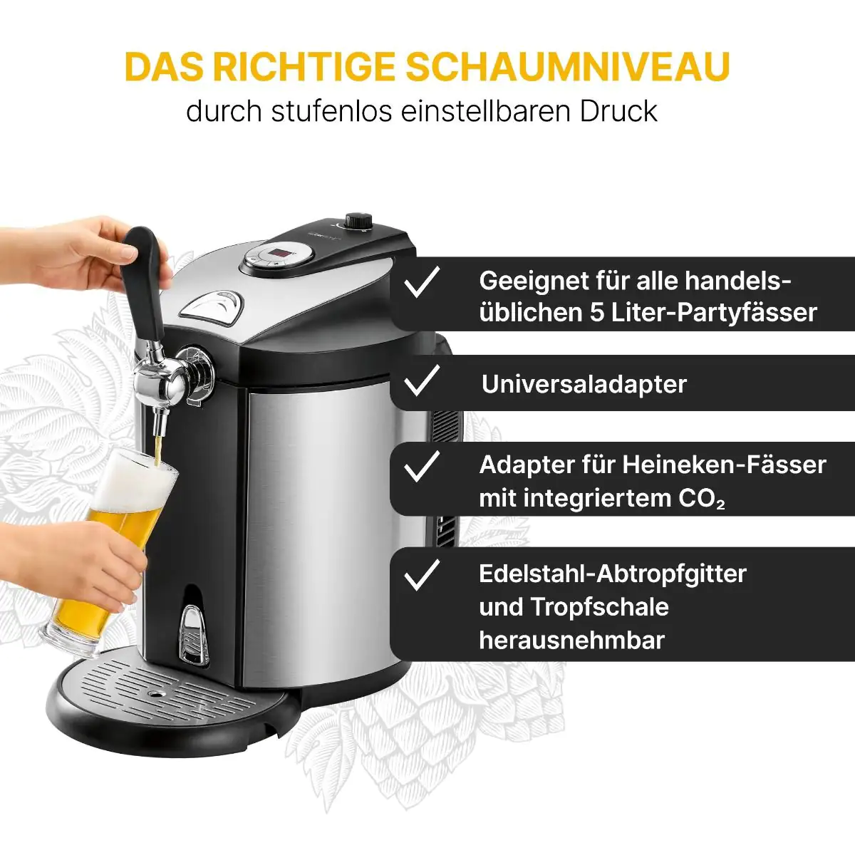 Clatronic Bierzapfanlage BZ 3740 für 5 L Fässchen, mit Kühlung Clatronic Bierzapfanlage BZ 3740 für 5 L Fässchen, mit Kühlung