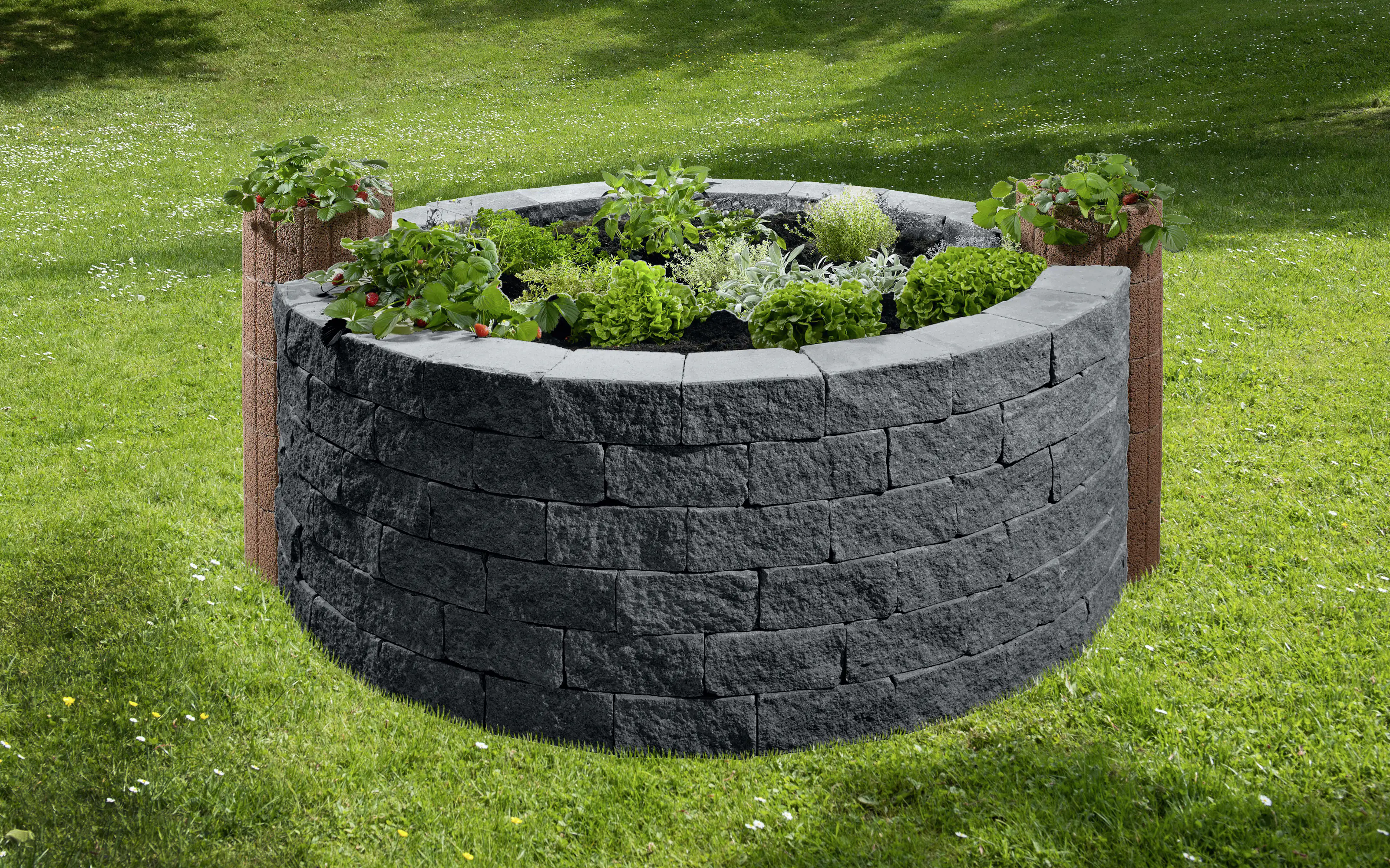 Kann Hochbeet-Set Vigneto-Rondo 200 x 150 x 84 cm anthrazit