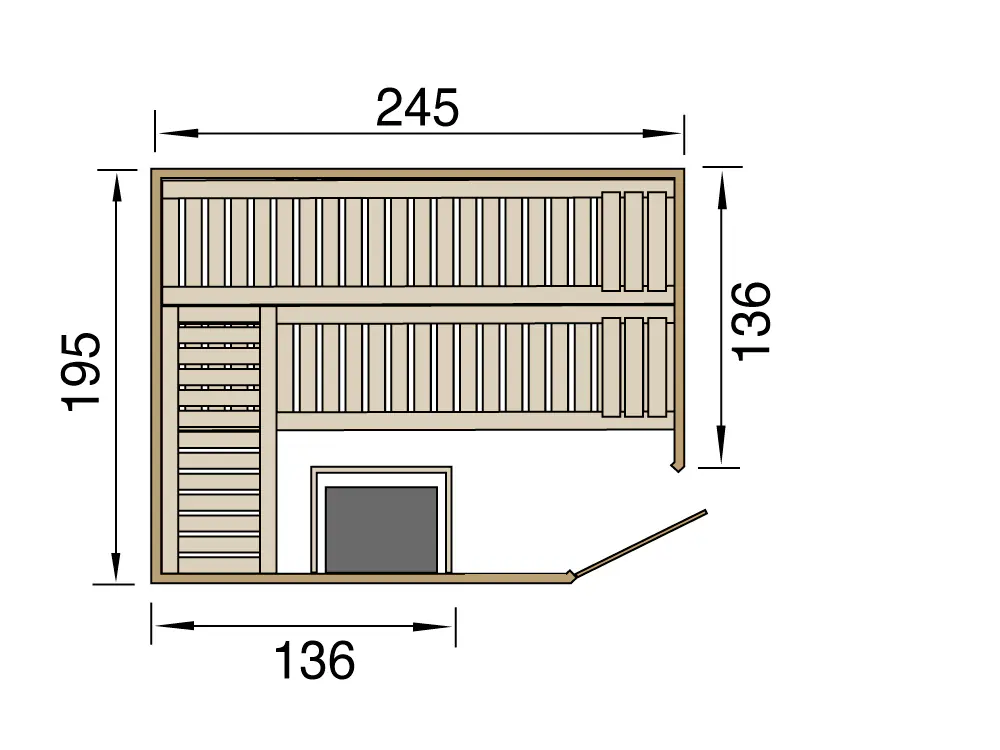 Weka Premium Massivholz-Elementsauna Kemi Eck Gr. 3 Sparset 7,5 kW BioS