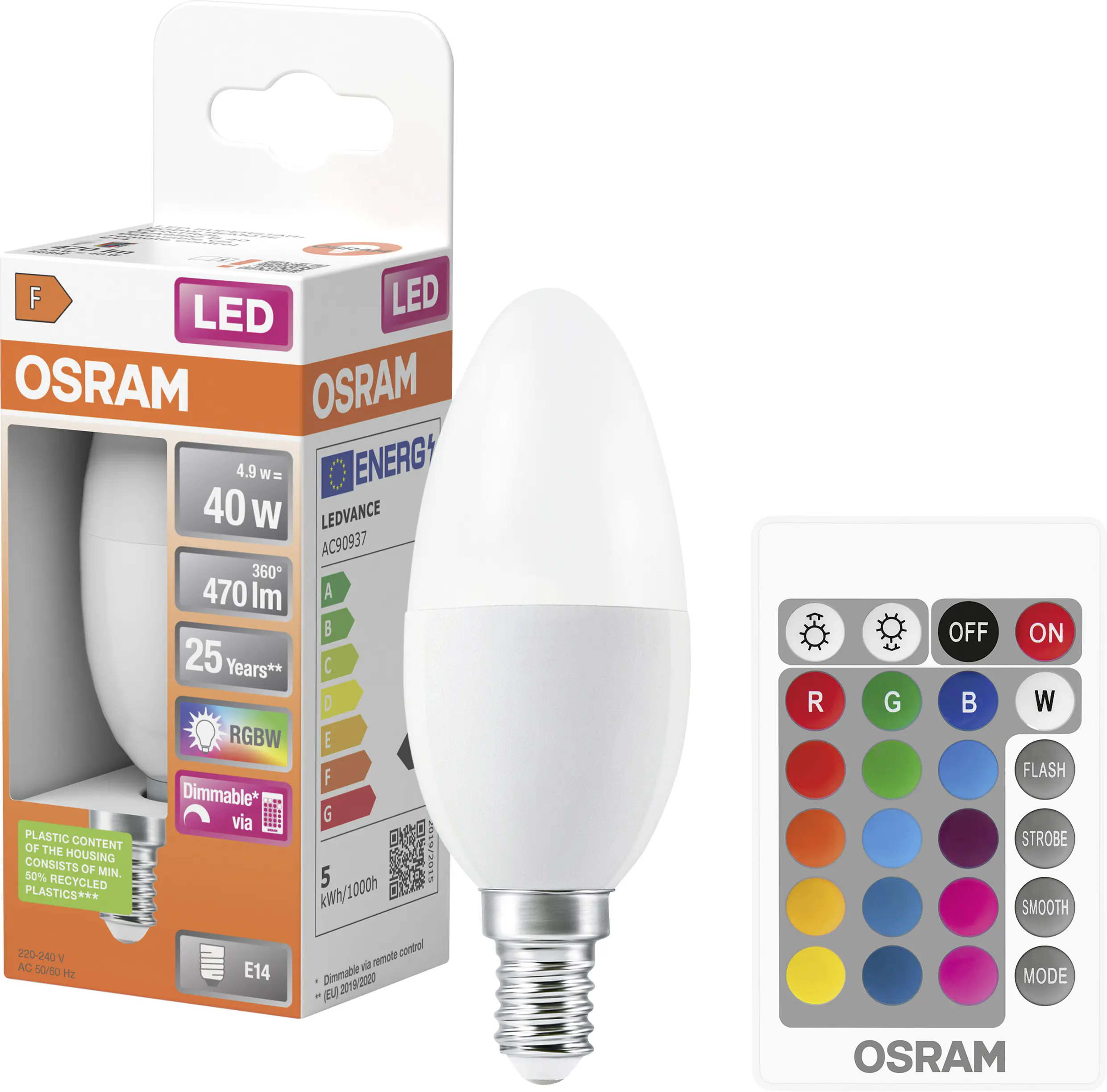 Osram LED Leuchtmittel Star Classic K E14 5,5W warmweiß dimmbar weiß matt