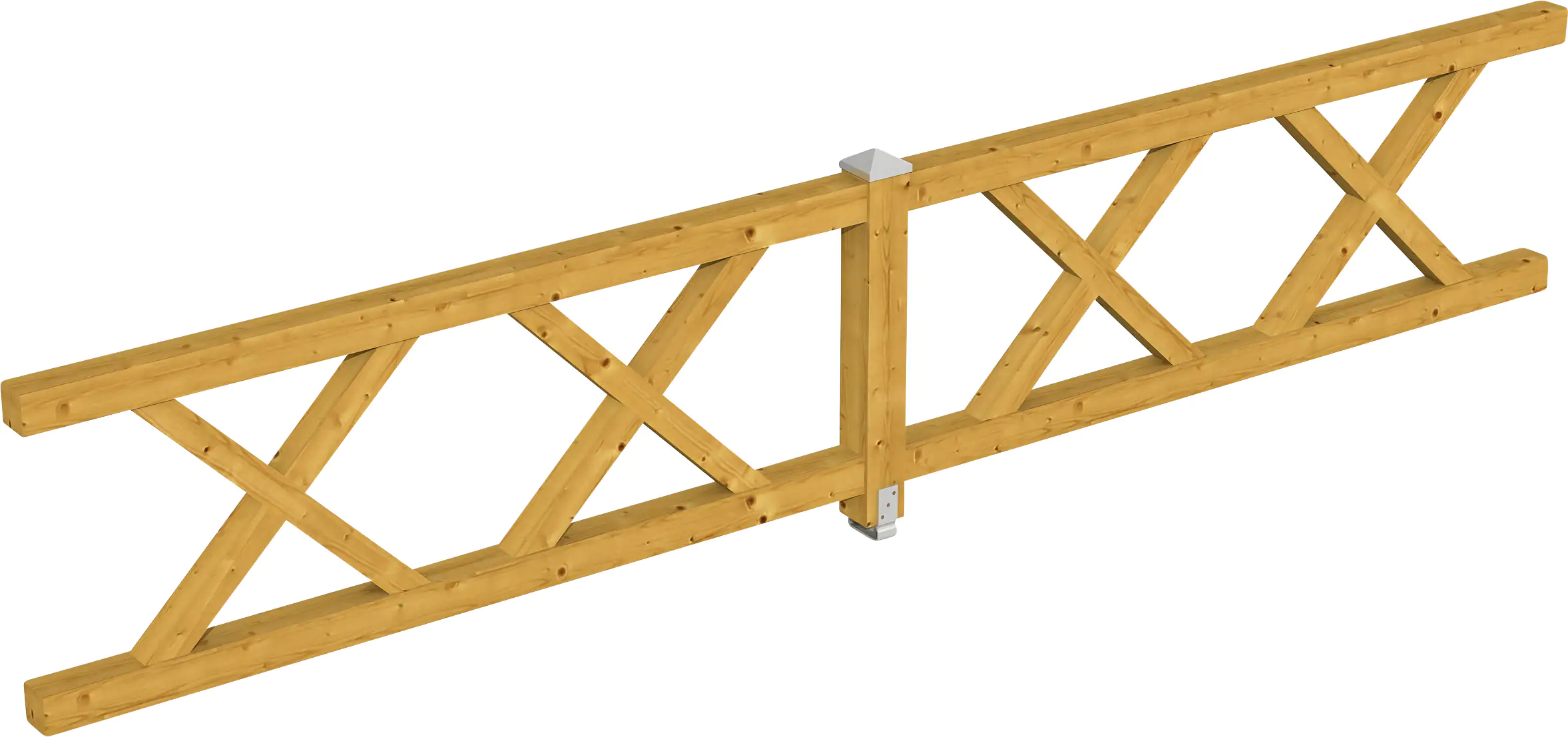 SKAN HOLZ Brüstung Andreaskreuz 465 x 84 cm, Fichte, lasiert in Eiche hell