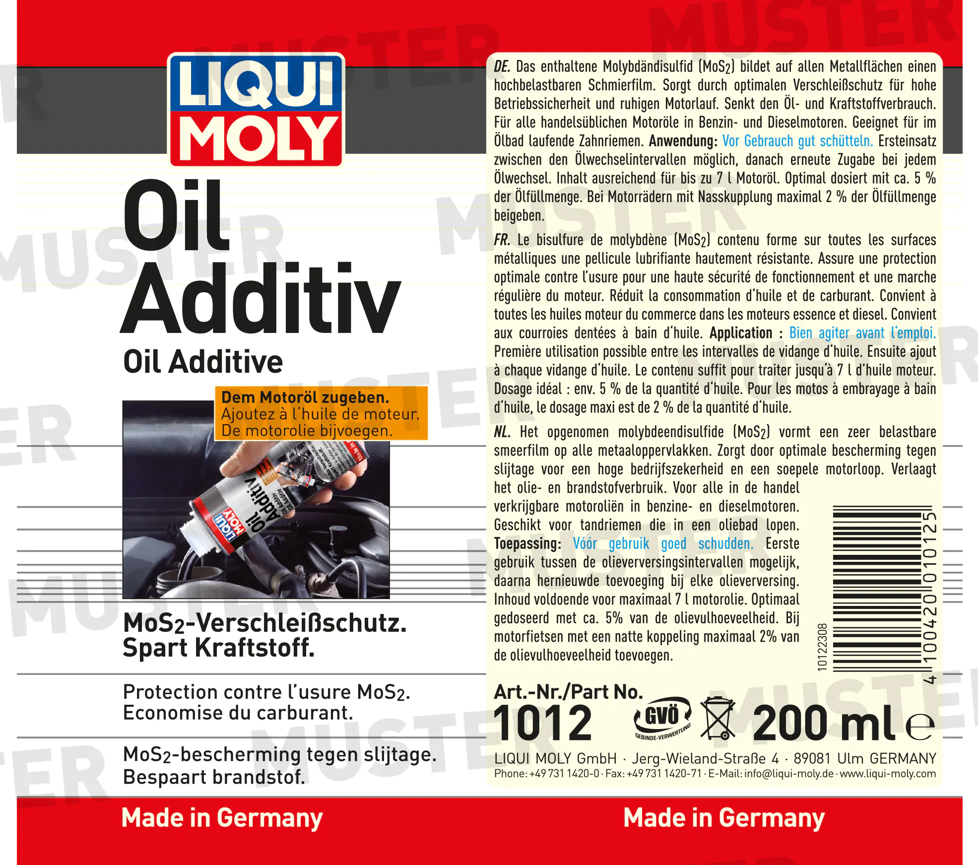 Liqui Moly Oil Additiv 200 ml Liqui Moly Oil Additiv 200 ml
