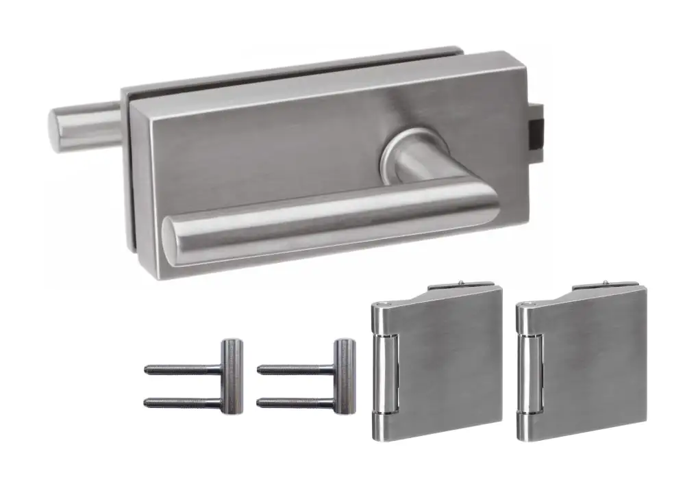 Beschlag-Set Angolare Edelstahl für Glas-Drehtür Beschlag-Set Angolare Edelstahl für Glas-Drehtür