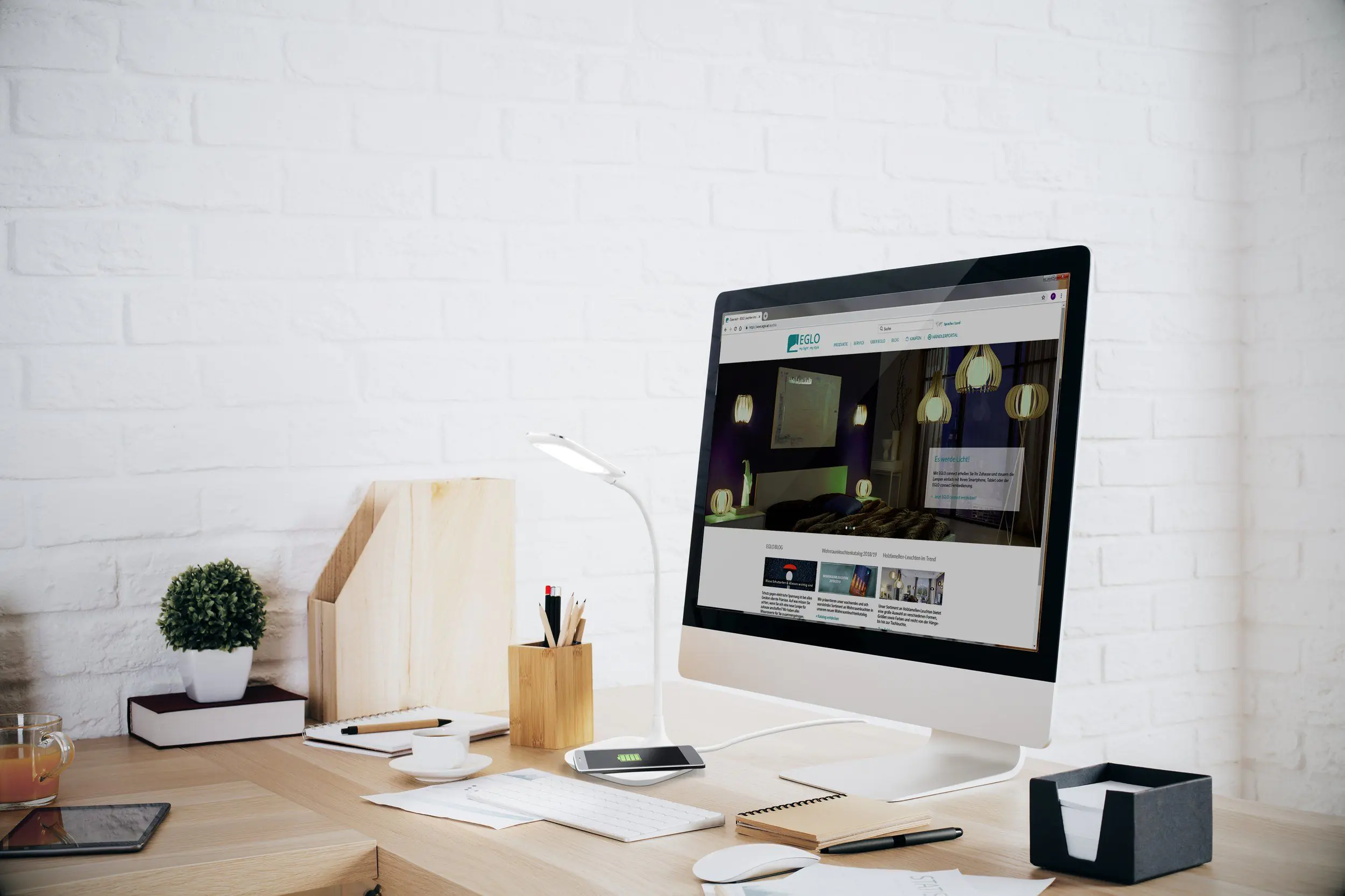 Eglo LED Tischleuchte Masserie weiß 38,5 x 16,5 cm mit QI-Charger Eglo LED Tischleuchte Masserie weiß 38,5 x 16,5 cm mit QI-Charger