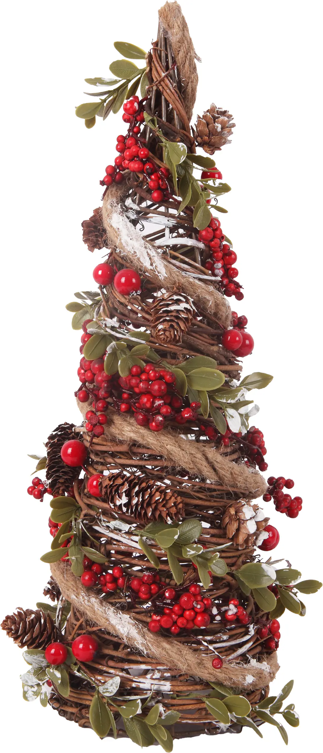 Deko-Weihnachtsbaum mit Weihnachtsschmuck Rattan 40 x 15 cm bunt