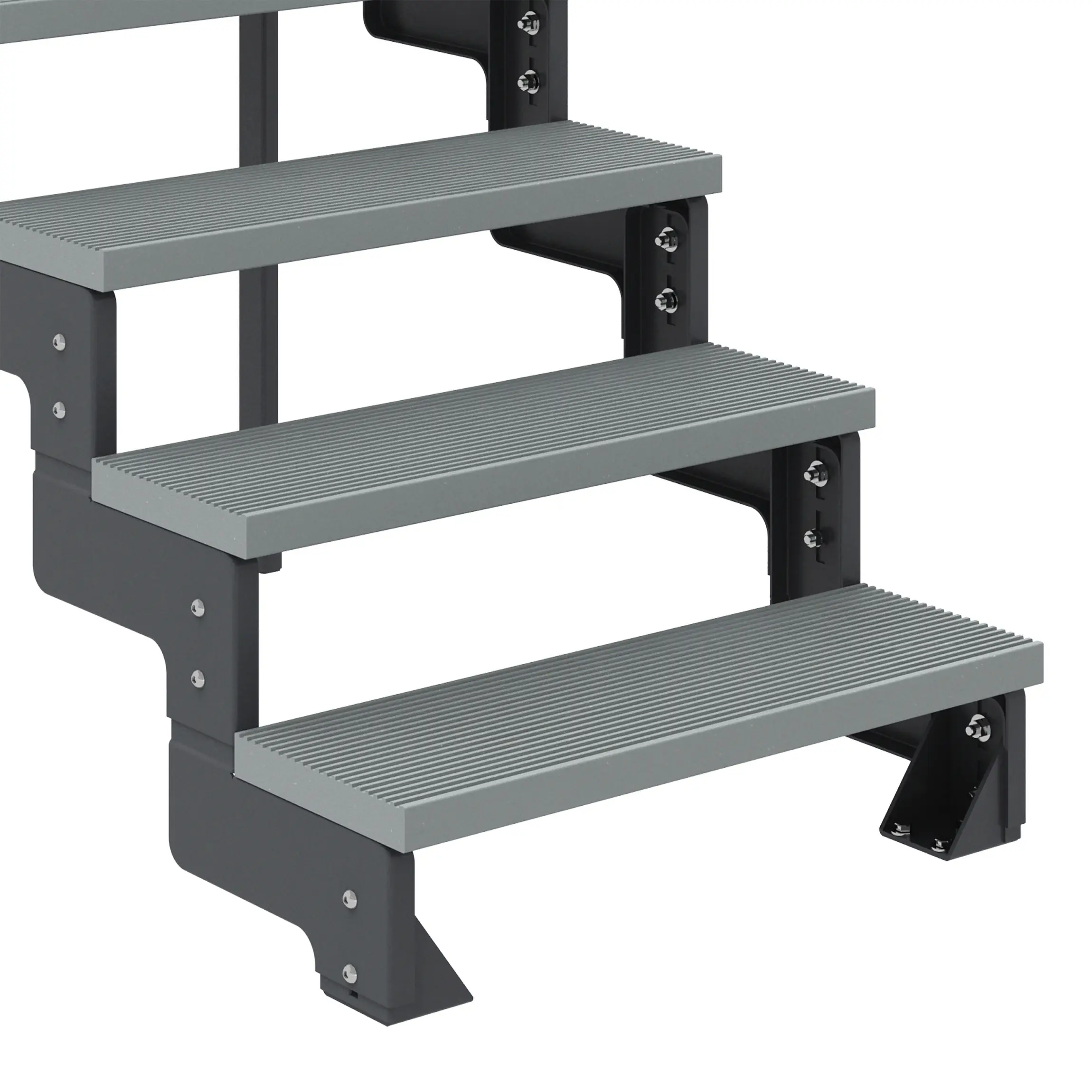 Dolle Außentreppe Trimax Gardentop 2 Stufen 80 cm inkl. einseitigem Geländer grau