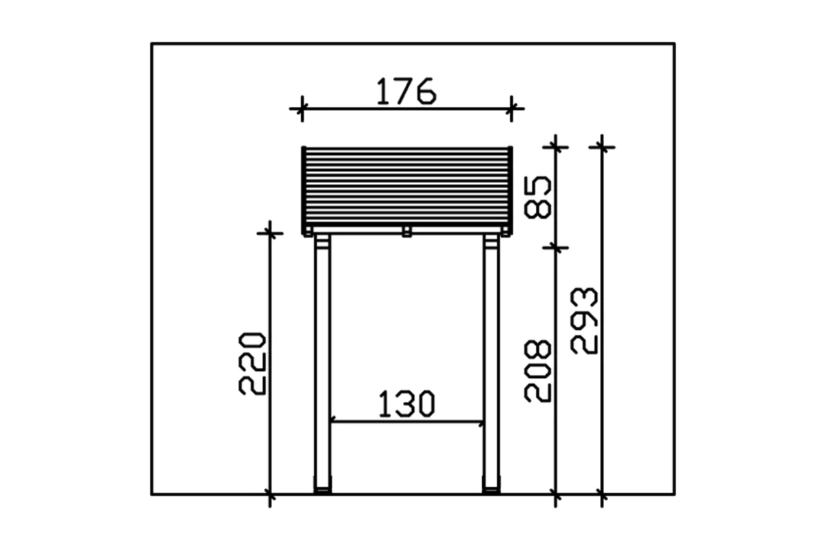 SKAN HOLZ Vordach Potsdam Typ 4 176 x 156 cm, natur