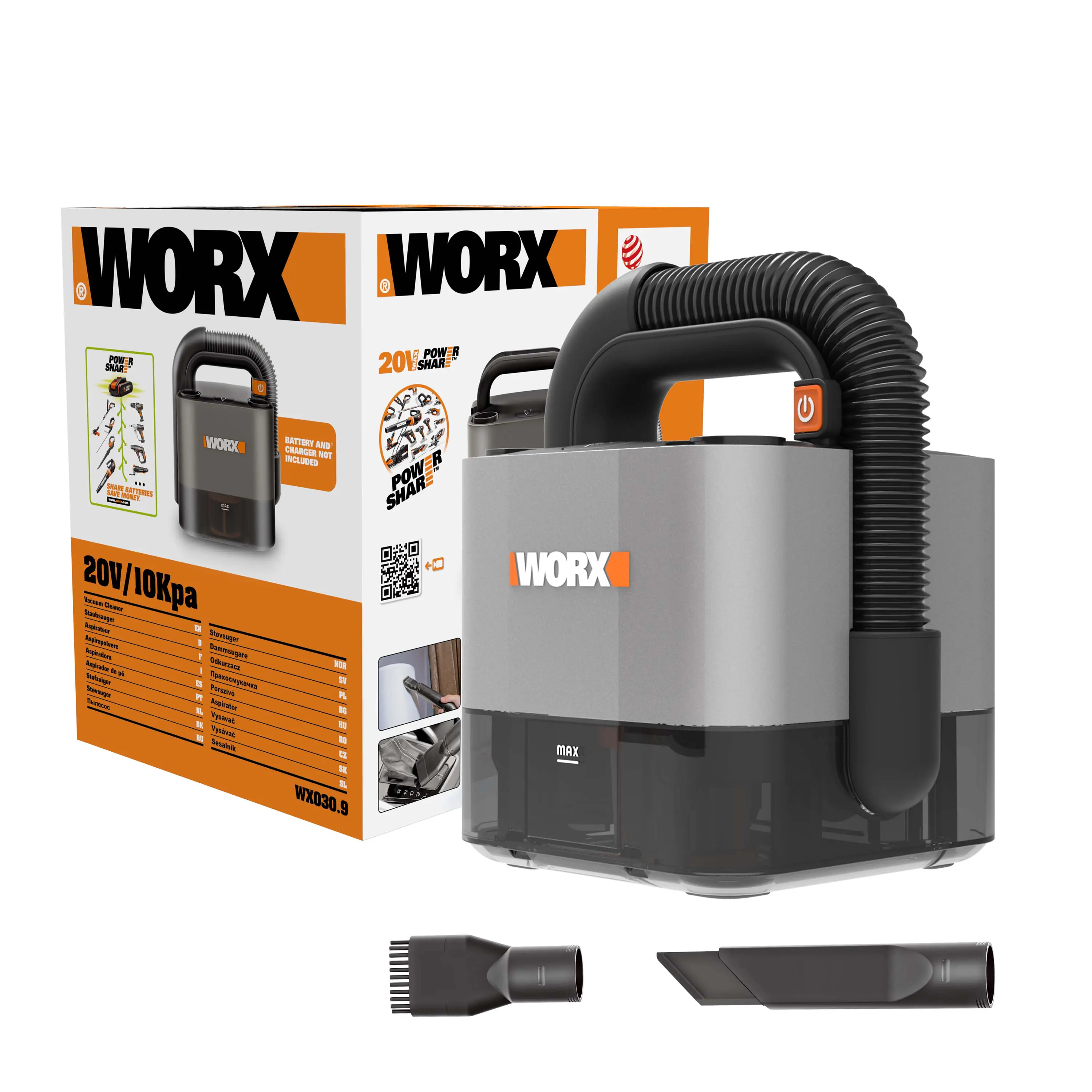 Worx Akku-Autostaubsauger WX030.9 20 V Solo Worx Akku-Autostaubsauger WX030.9 20 V Solo