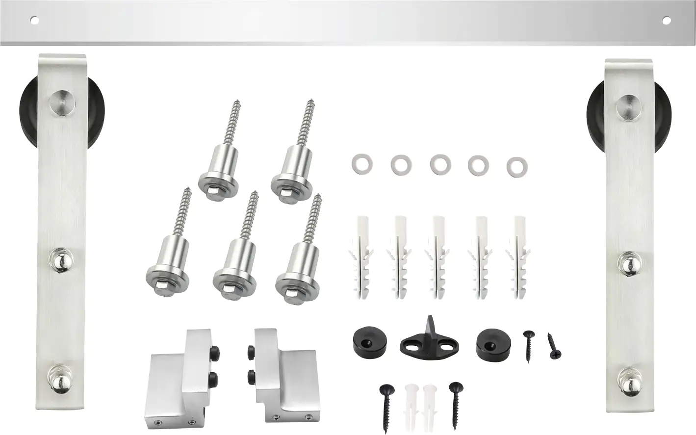 Schiebetürsystem 200 cm Basic, Edelstahl gebürstet