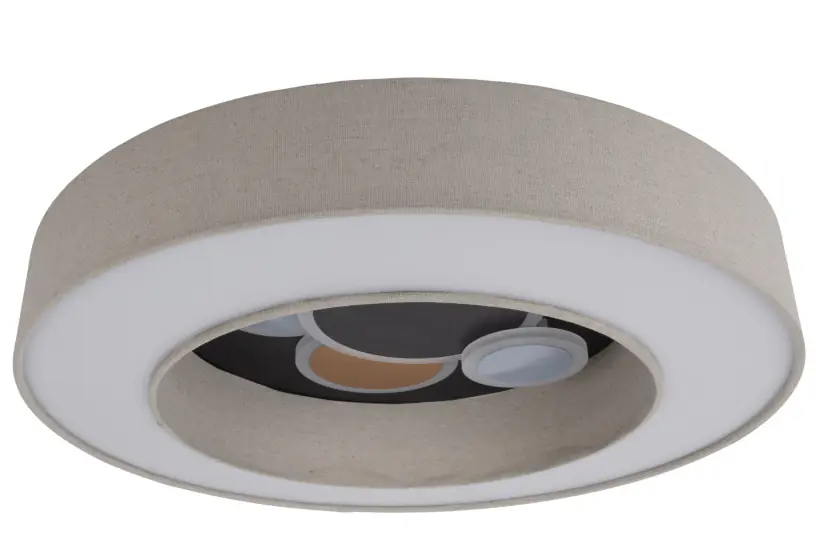 Light & More LED Deckenleuchte Leano 40 W Stoff beige 