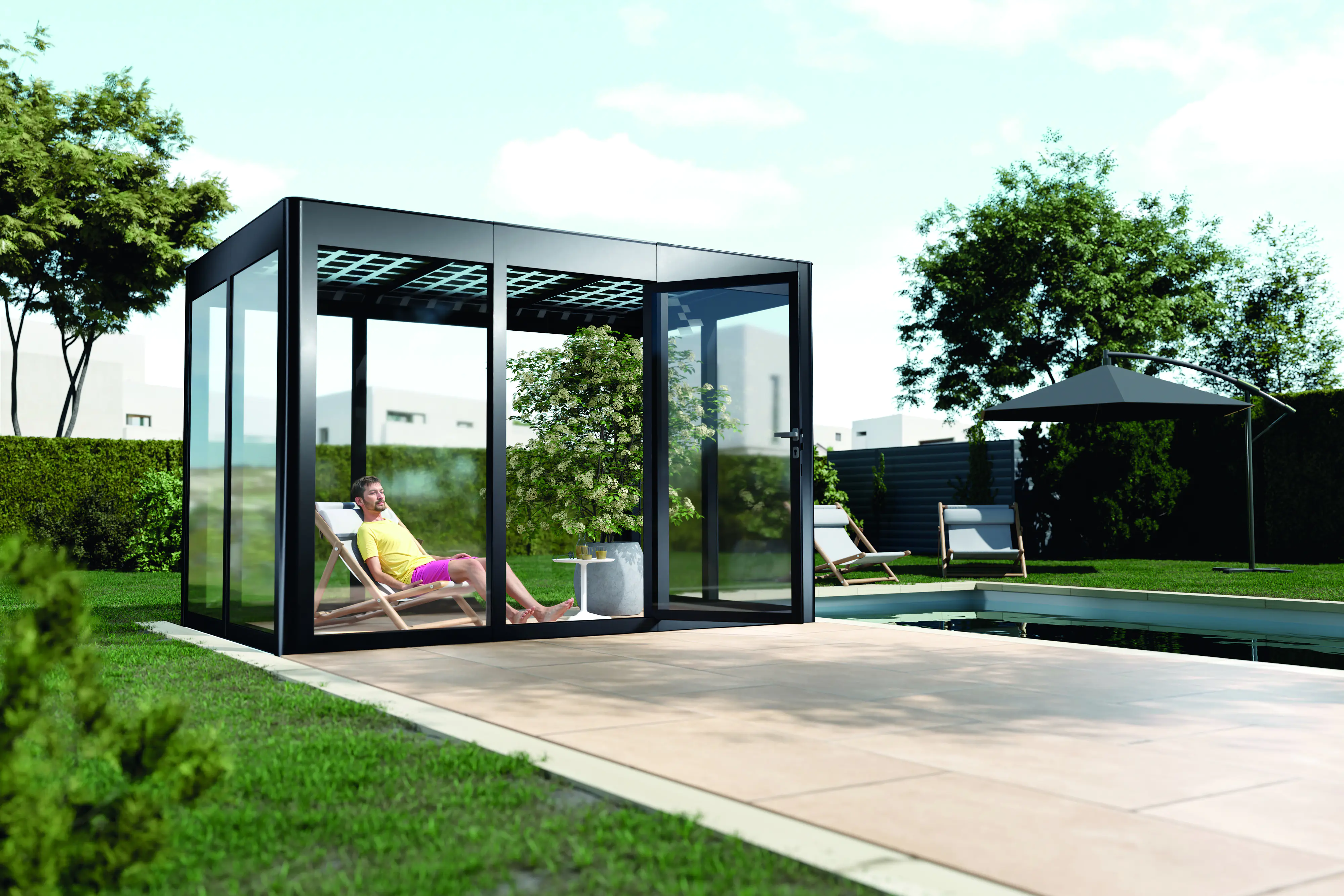 SunElements SunGarden Gartenhaus Energy 3.2 338 x 233 cm anthrazit-metallic SunElements SunGarden Gartenhaus Energy 3.2 338 x 233 cm anthrazit-metallic