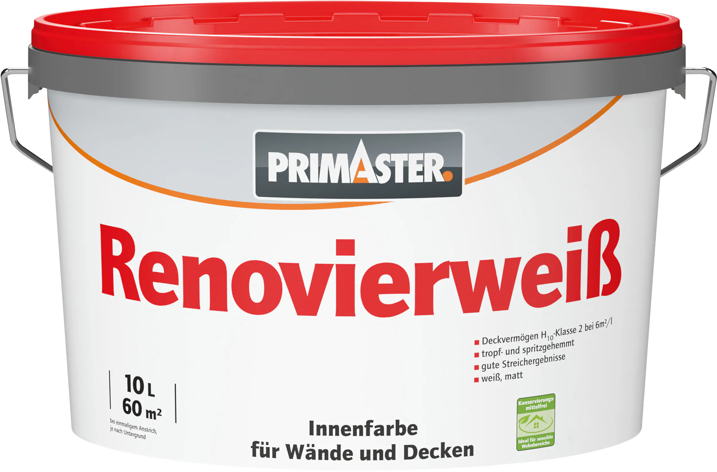 Primaster Renovierweiß Wandfarbe konservierungsmittelfrei 10 L