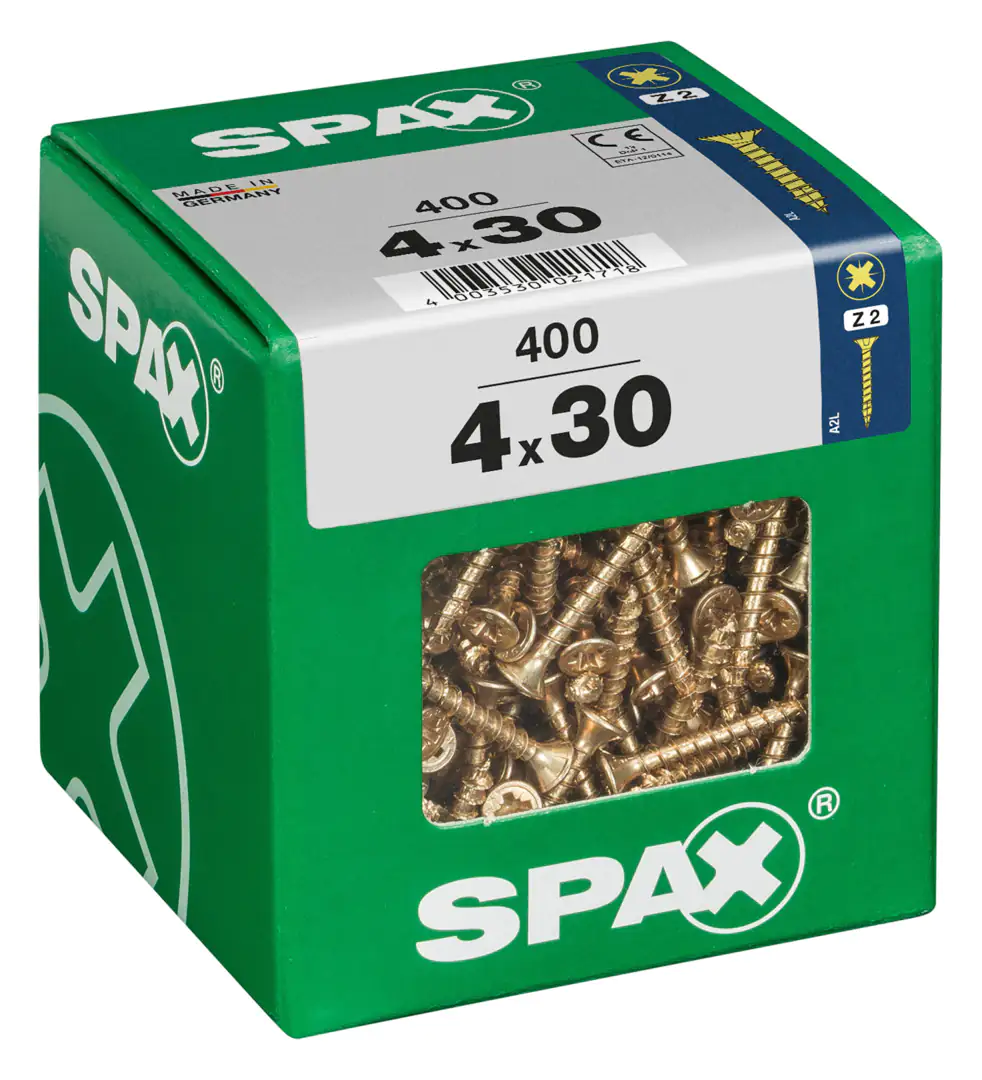 Spax Universalschrauben 4.0 x 30 mm PZ 2 - 400 Stk.