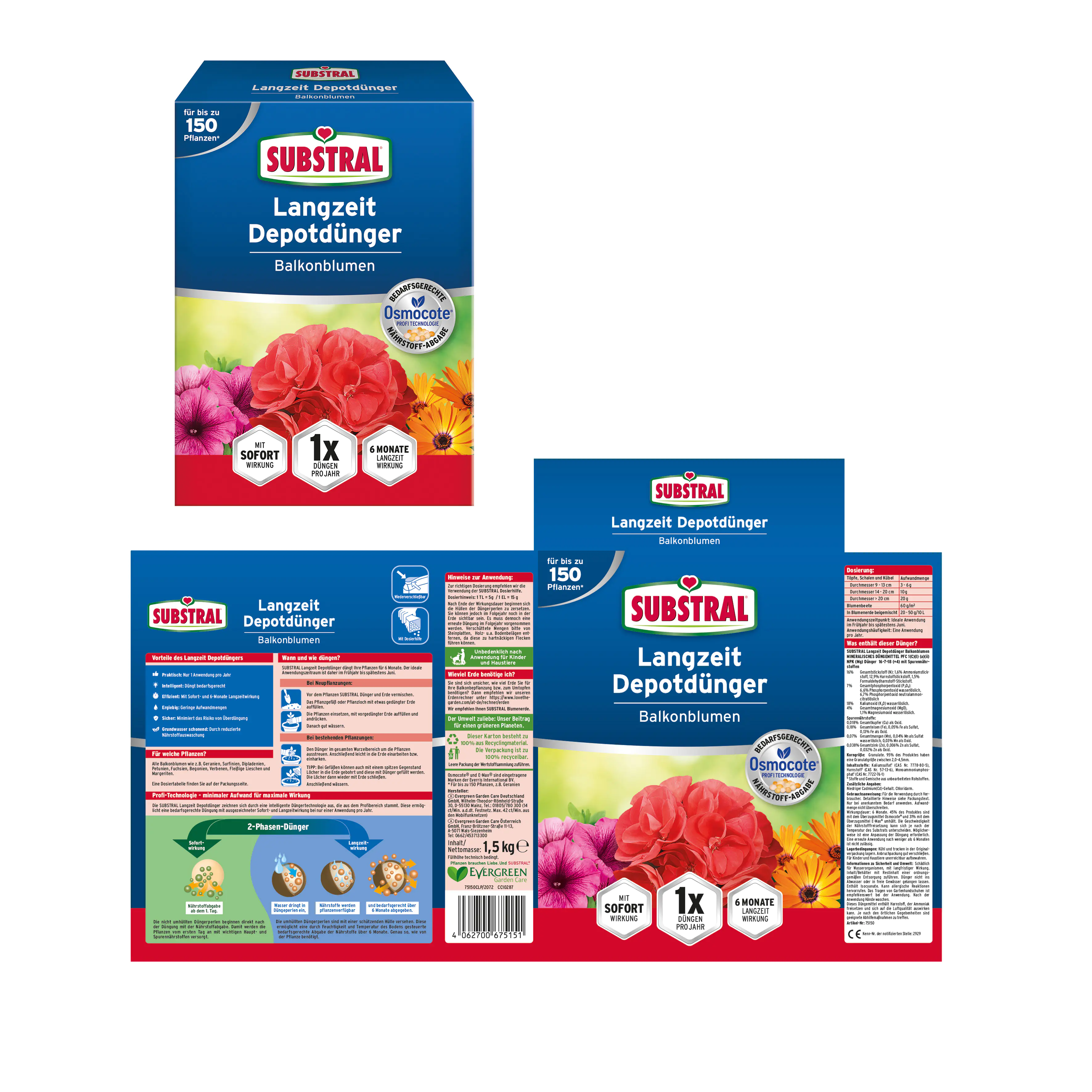 Substral Langzeit Depotdünger Balkonblumen 1,5 kg