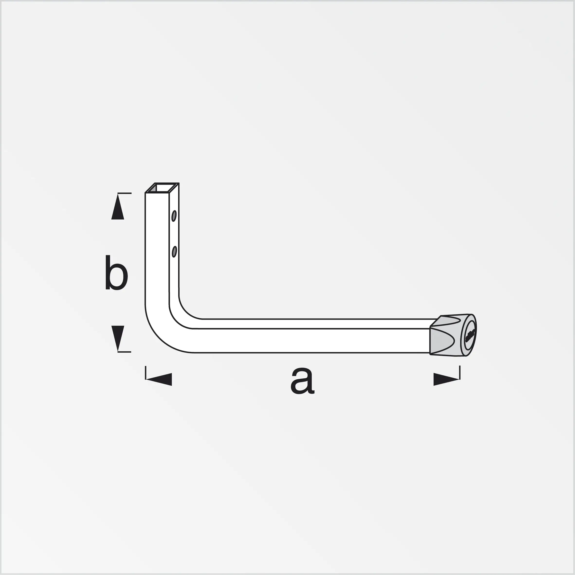 alfer Wandhaken 350 mm 350 x 165 mm Stahl verzinkt Kappe rot