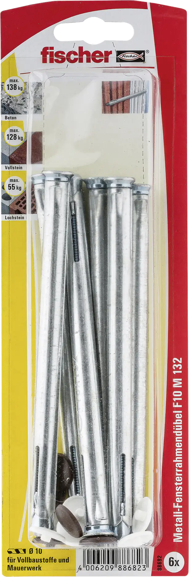 Fischer Fensterrahmendübel 10.0 x 132 mm - 6 Stück